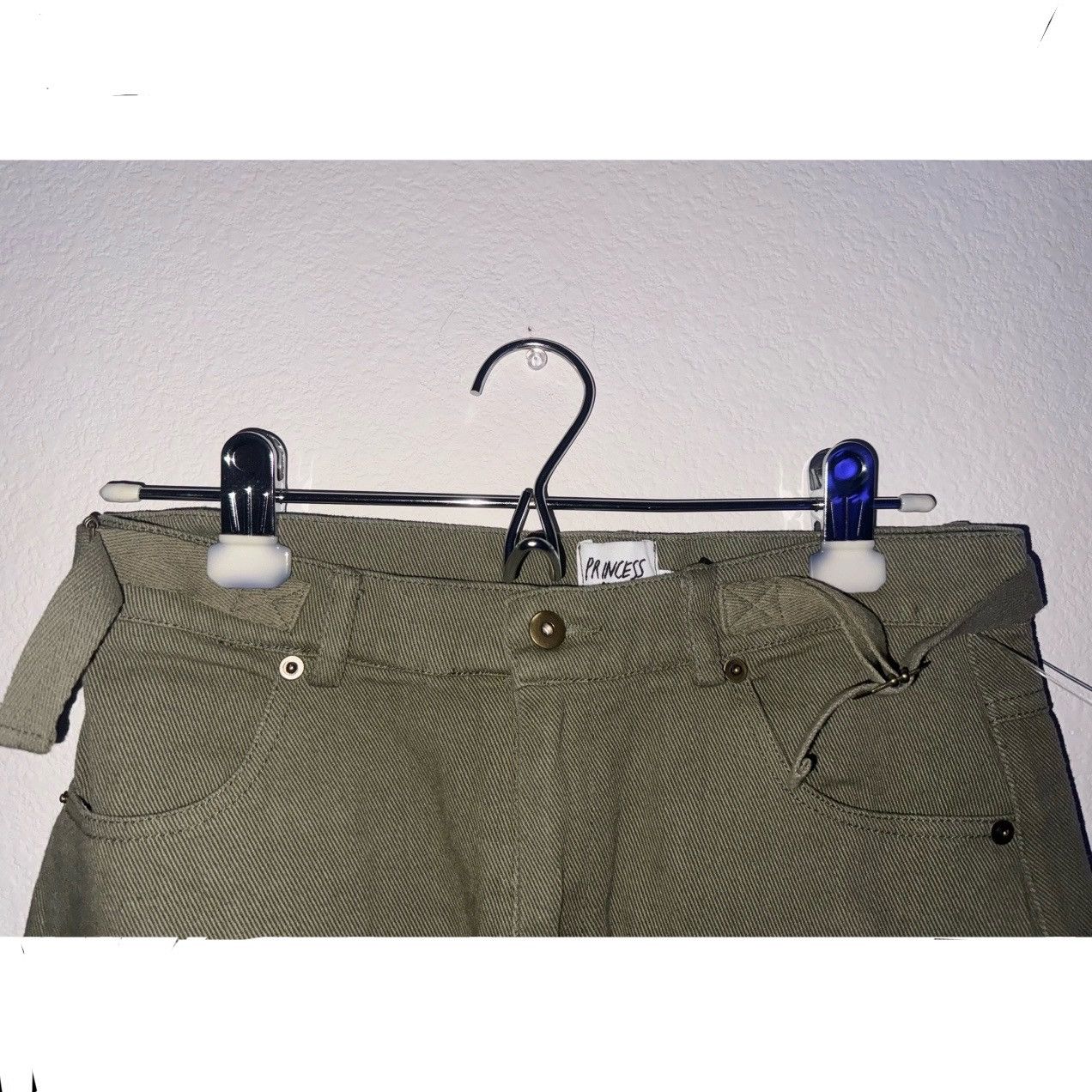 Japanese Brand × Vintage Princess Polly XX Size 4 Womens Olive Green Cargo Mini Skirt Size 27" / US 4 / IT 40 - 7 Thumbnail