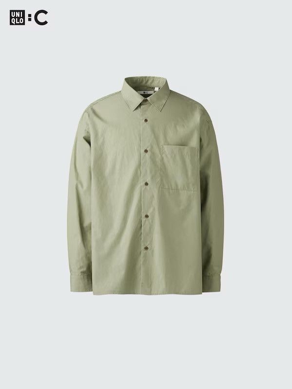 Uniqlo Uniqlo C Oversized Cotton Shirt Green Size US S / EU 44-46 / 1 - 7 Thumbnail