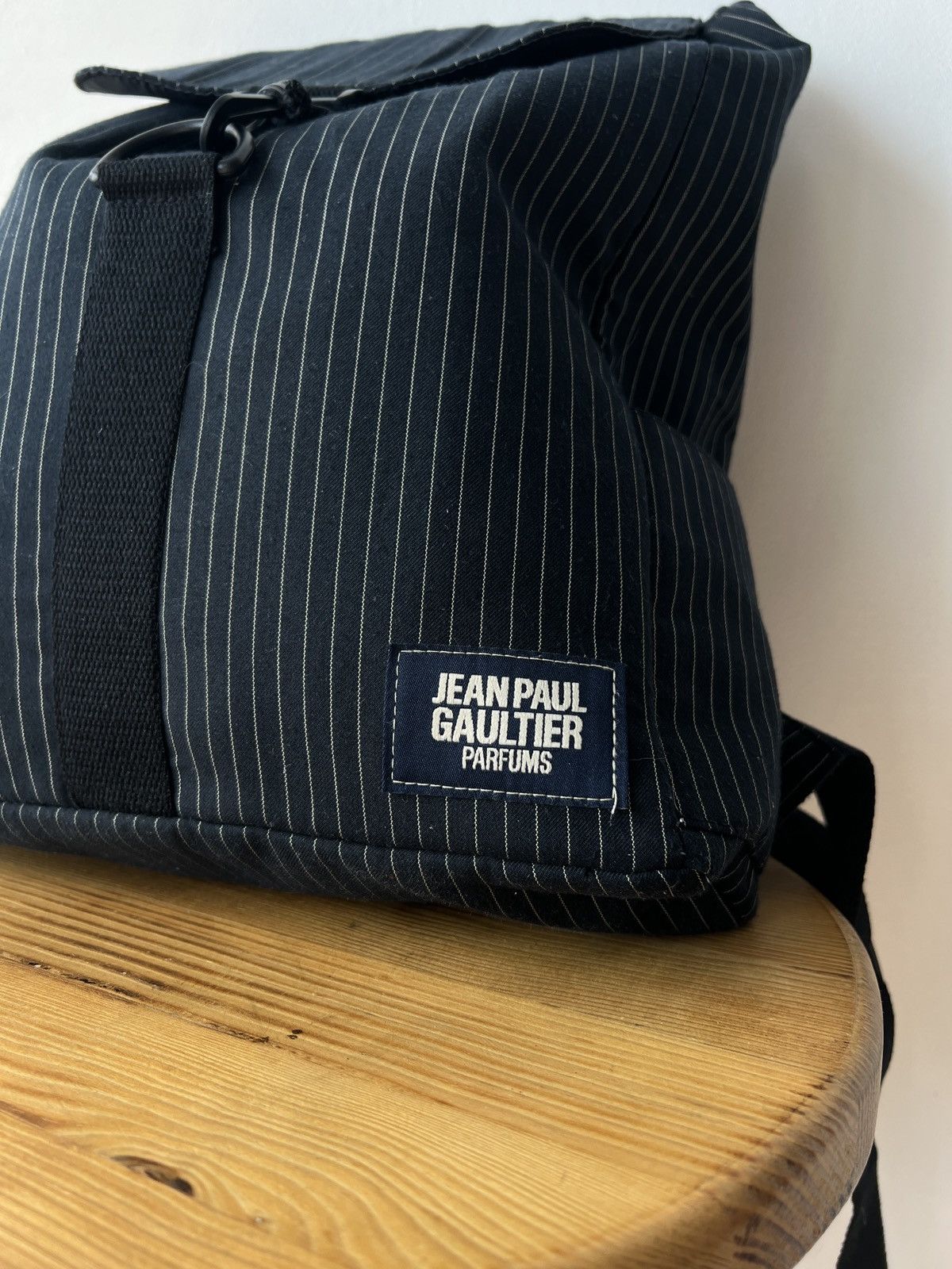 Jean Paul Gaultier Jean Paul Gaultier Parfums Black Pinstripe Backpack Size ONE SIZE - 4 Thumbnail