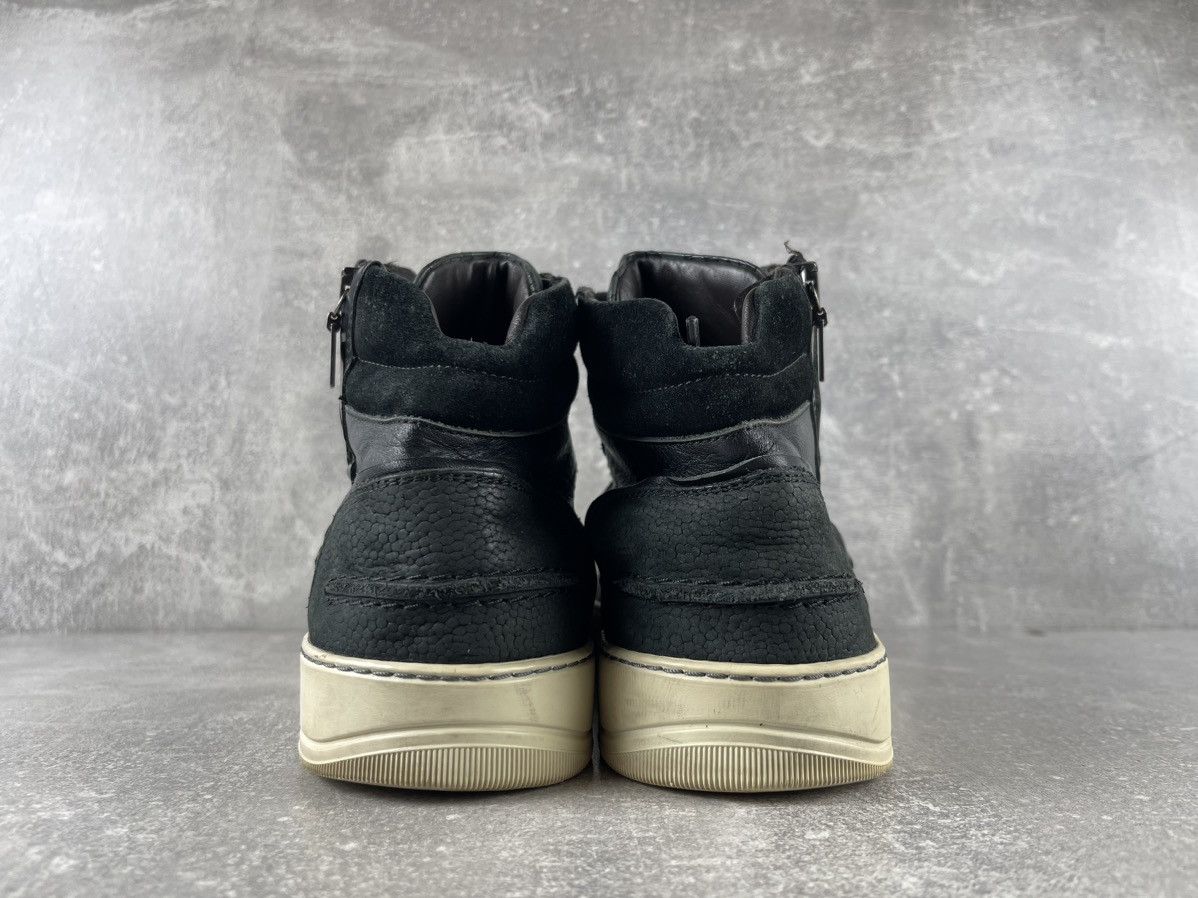 Lanvin Lanvin High Top Sneakers Black Leather Croc Embossed Size 7 Size US 7 / EU 40 - 6 Thumbnail