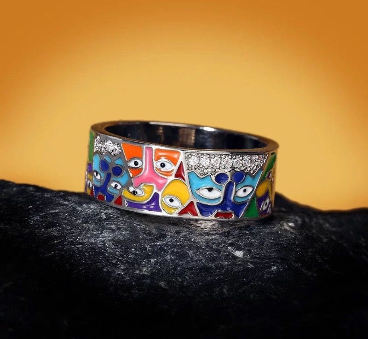 Japanese Brand × Jewelry × Vintage Creative Handmade Enamel Craft Ring Size ONE SIZE - 2 Thumbnail
