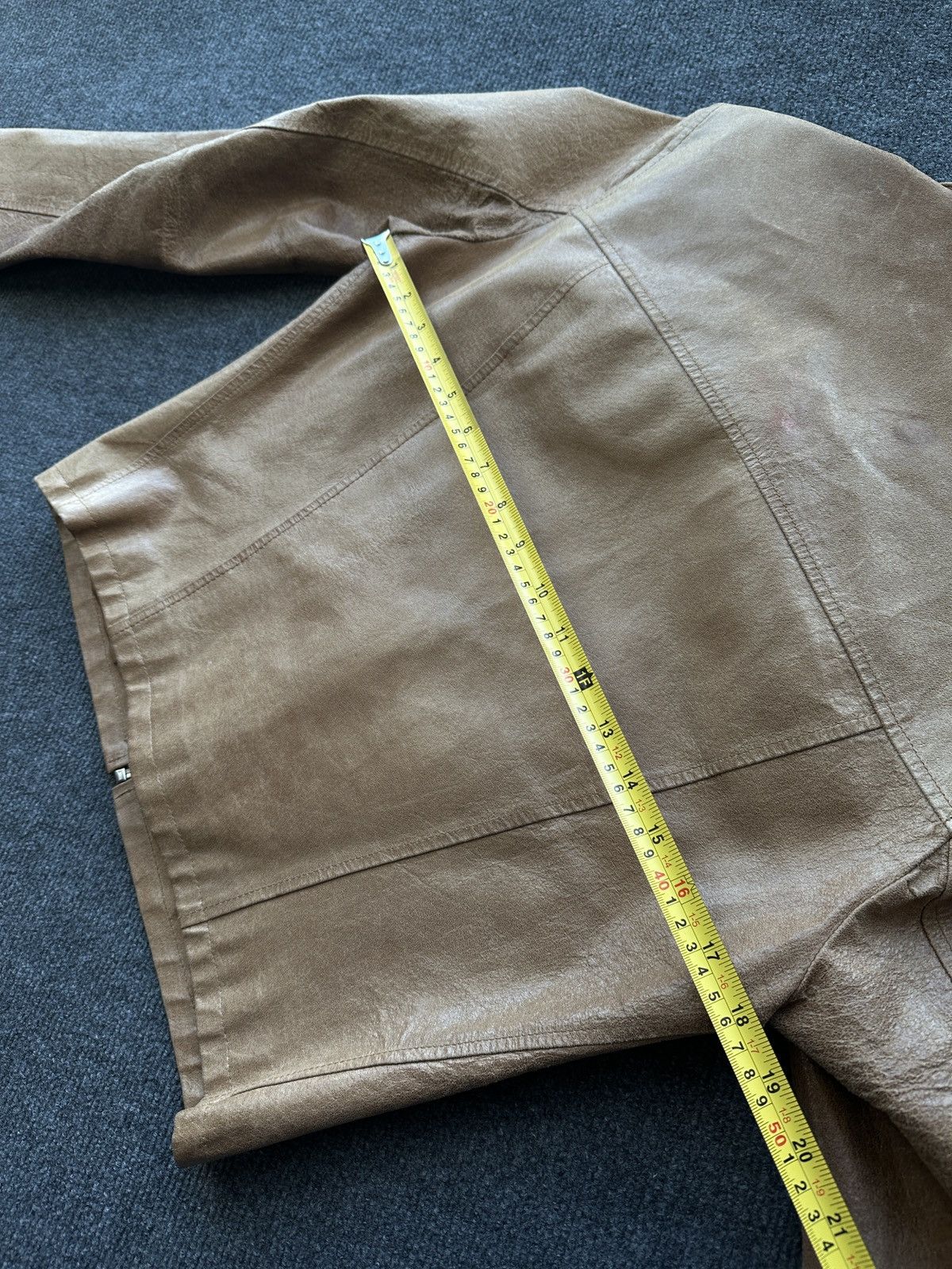 Other 🚨Y2K RICK OWENS TYPE DIRTY SLIM FIT ZIP LEATHER JACKET Size XS / US 0-2 / IT 36-38 - 12 Thumbnail