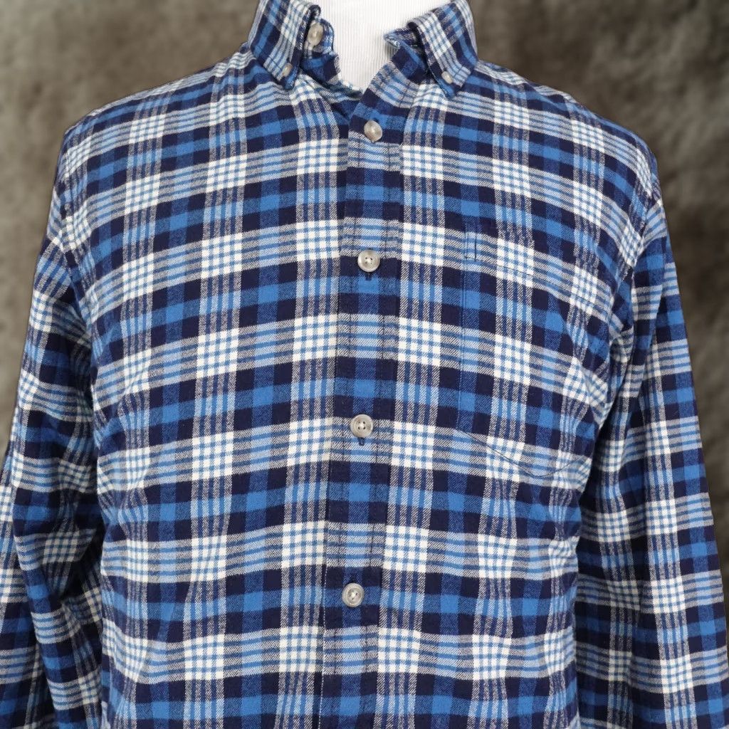 Eddie Bauer Eddie Bauer Flannel Shirt Mens Medium Blue Plaid Button-Up Relaxed Fit Cotton Size US M / EU 48-50 / 2 - 1 Thumbnail