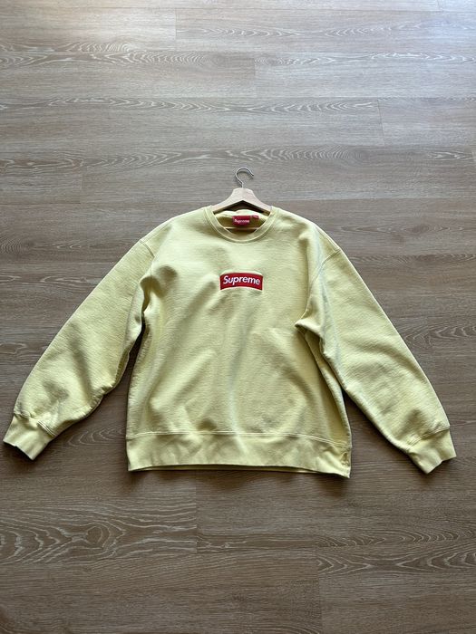 Supreme box hotsell logo crewneck yellow