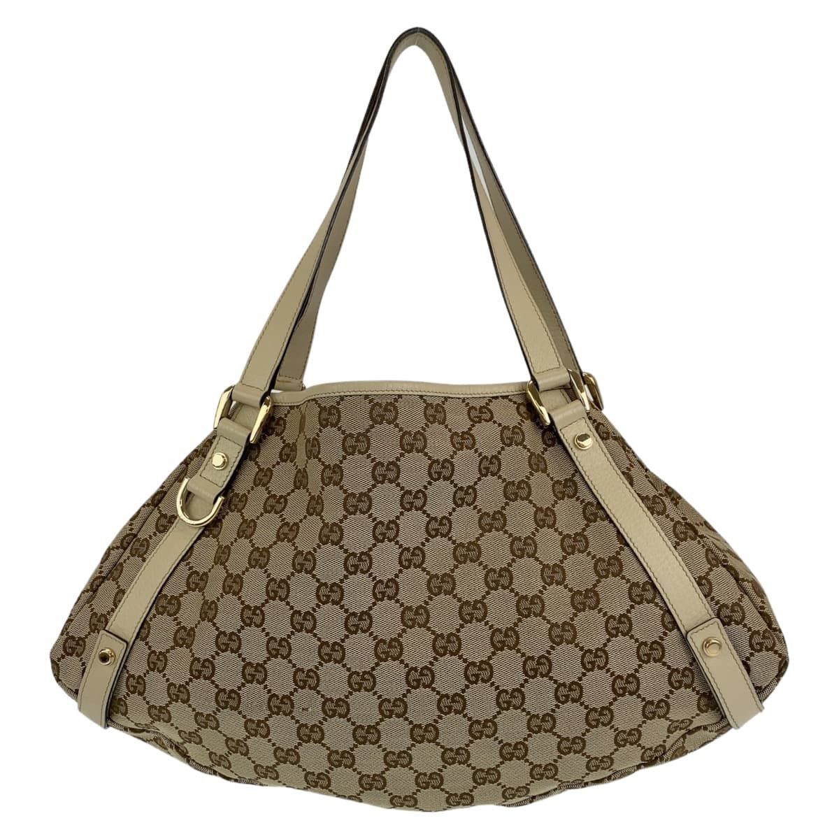 Gucci Gucci Gucci Abbey GG Canvas/Leather Shoulder Tote Bag 130736 Canvas Tote Bag 130736 in Great Condition Size ONE SIZE - 1 Thumbnail