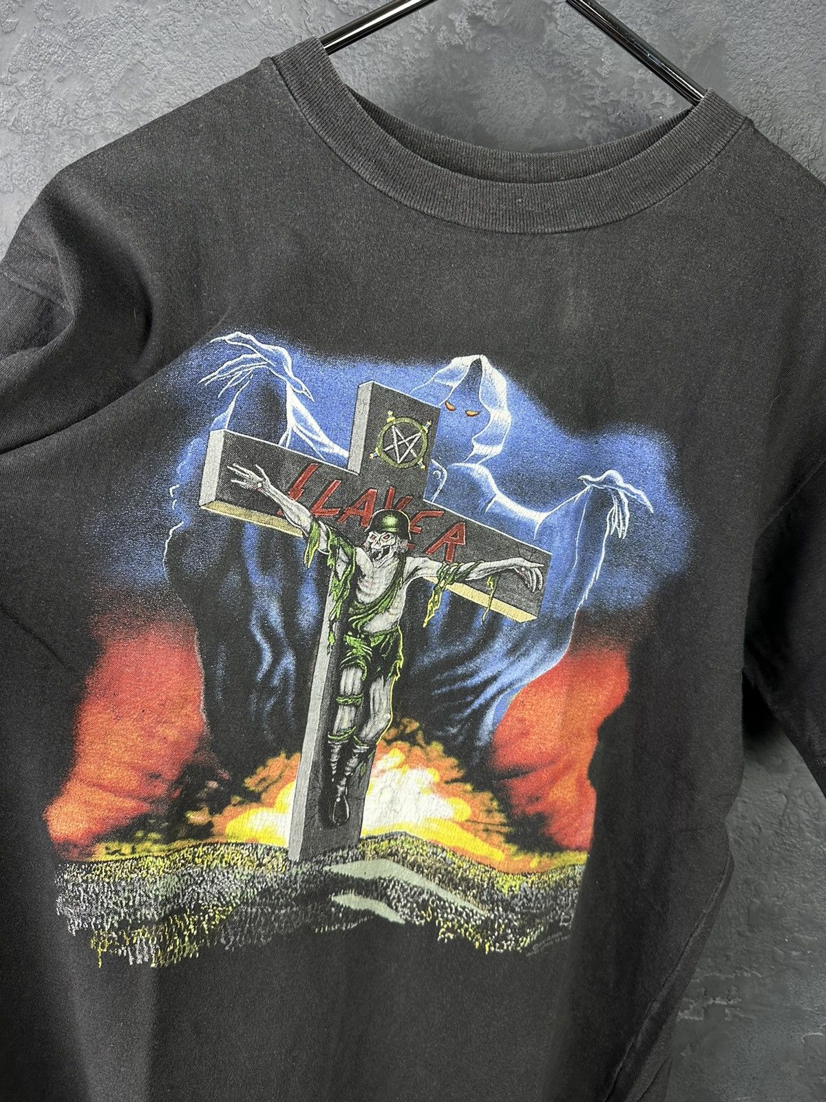 Vintage Vintage 1990 Slayer European Campaign Tour T-Shirt Size US M / EU 48-50 / 2 - 3 Thumbnail