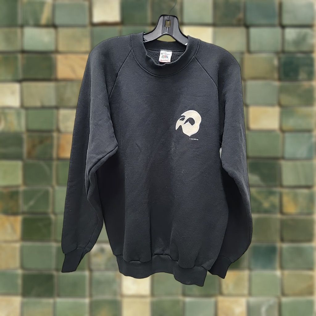 Fruit Of The Loom VINTAGE Fruit of the Loom Sweatshirt Mens XL Black Graphic Print Crew Neck Long Sleeve Pullover 23 Chest 29 Length Size US L / EU 52-54 / 3 - 1 Thumbnail