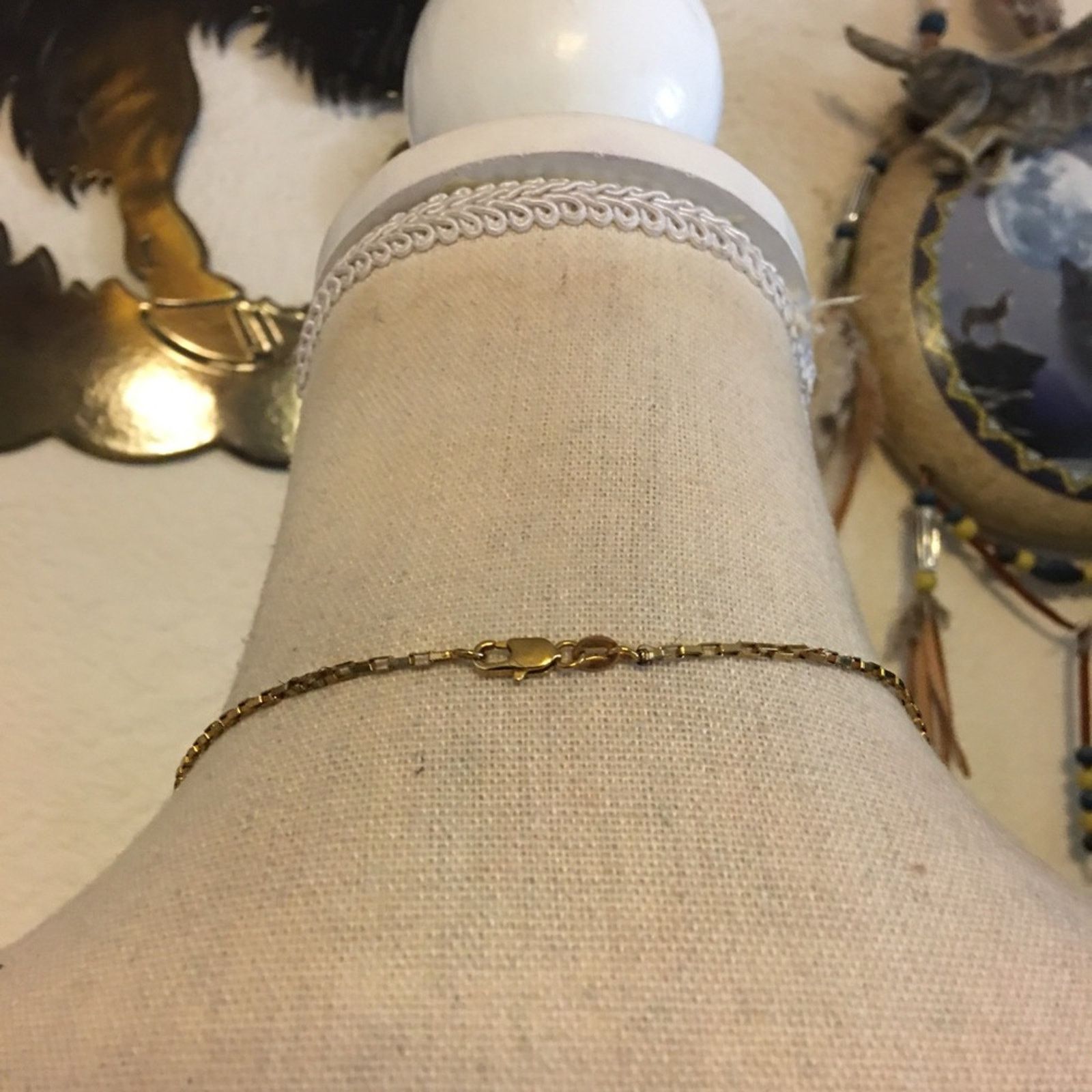 Vintage Vintage crystal heart gold tone box chain necklace Size ONE SIZE - 5 Thumbnail
