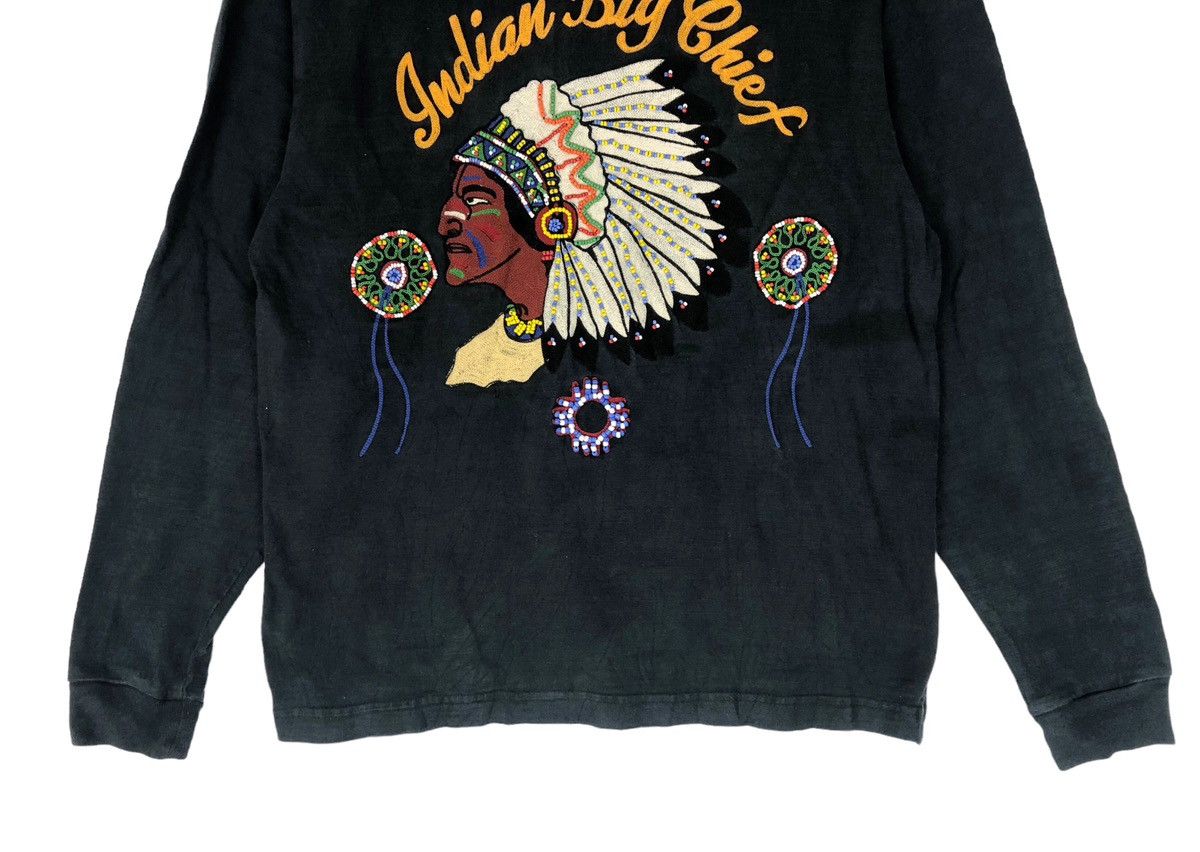 Indian Motorcycle × Toyo Enterprises Indian Big Chief Beaded Native Logo Longsleeve T Shirt Size US M / EU 48-50 / 2 - 4 Thumbnail