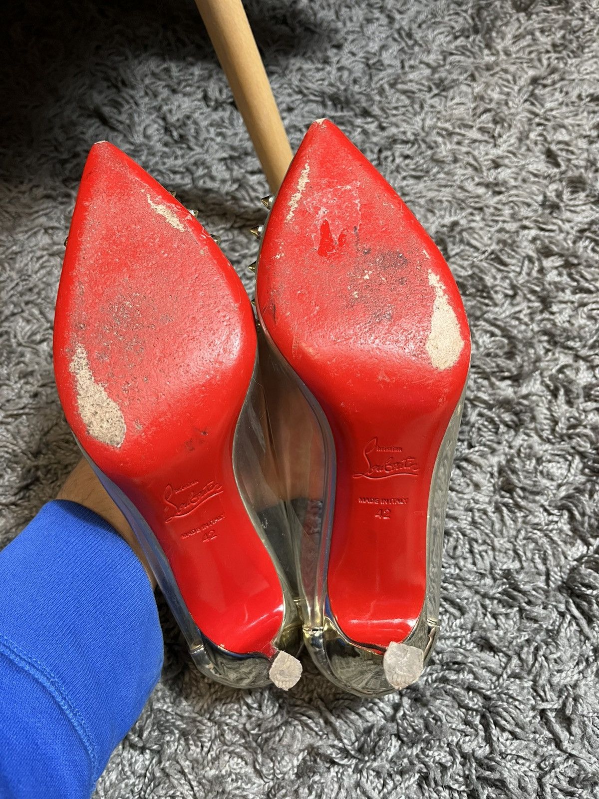 Christian Louboutin CHRISTIAN LOUBOUTIN HEELS Collaclou Gold Studded Pumps Size US 10.5 / IT 40.5 - 7 Thumbnail