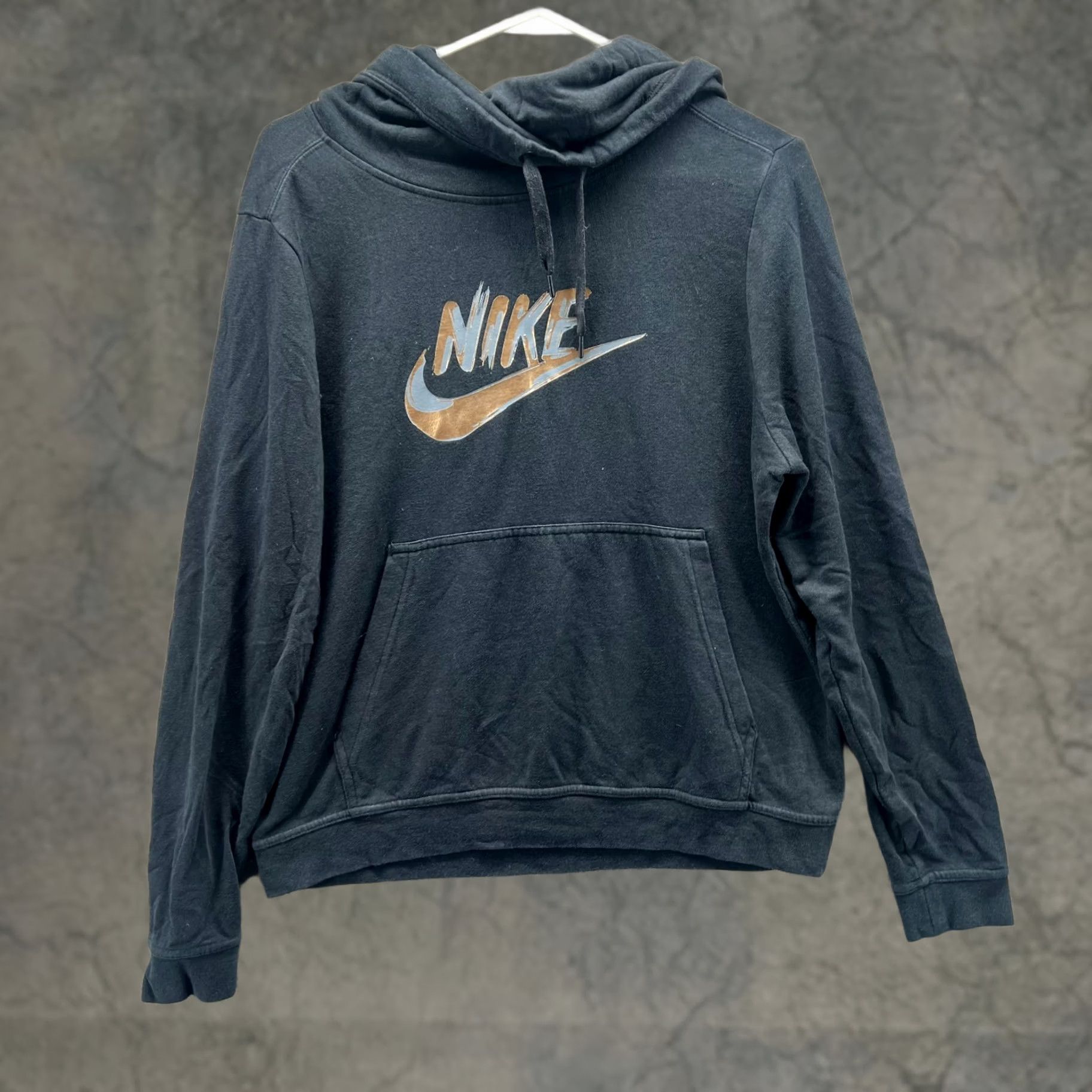 Nike Nike Hoodie Mens Medium Black Fleece Pullover Swoosh Logo Crew Neck Fleece Pullover Zoo Size M / US 6-8 / IT 42-44 - 1 Thumbnail
