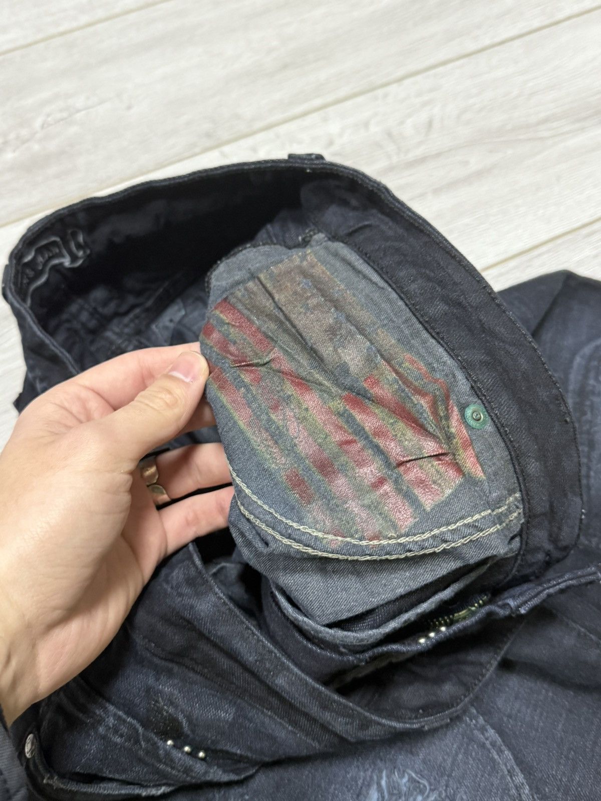Robins Jeans Robins Jean vintage USA denim pants jeans biker tears Size US 32 / EU 48 - 11 Thumbnail