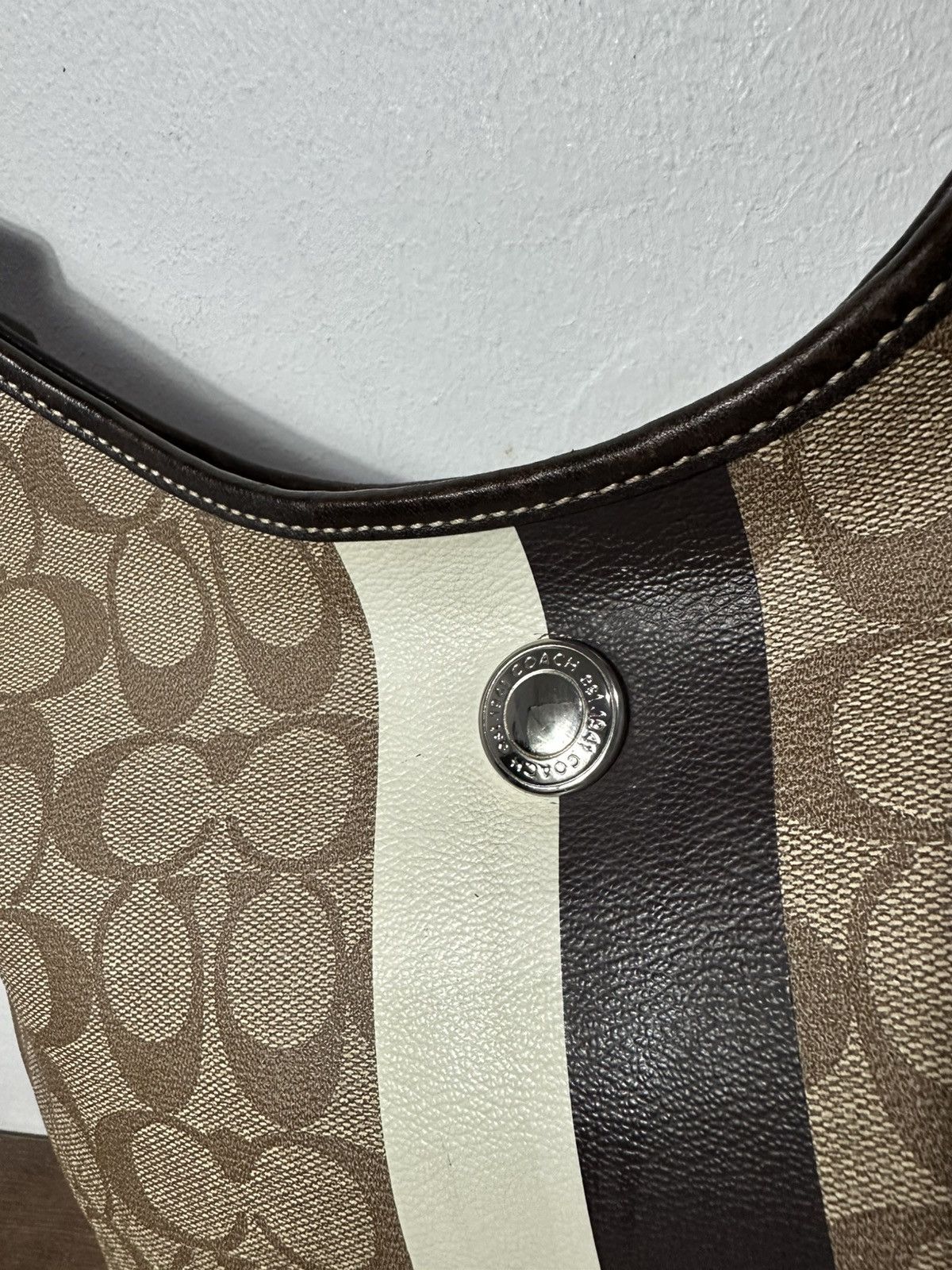 Coach Authentic COACH Hobo Signature Heritage Stripe Shoulder Bag Size ONE SIZE - 2 Thumbnail