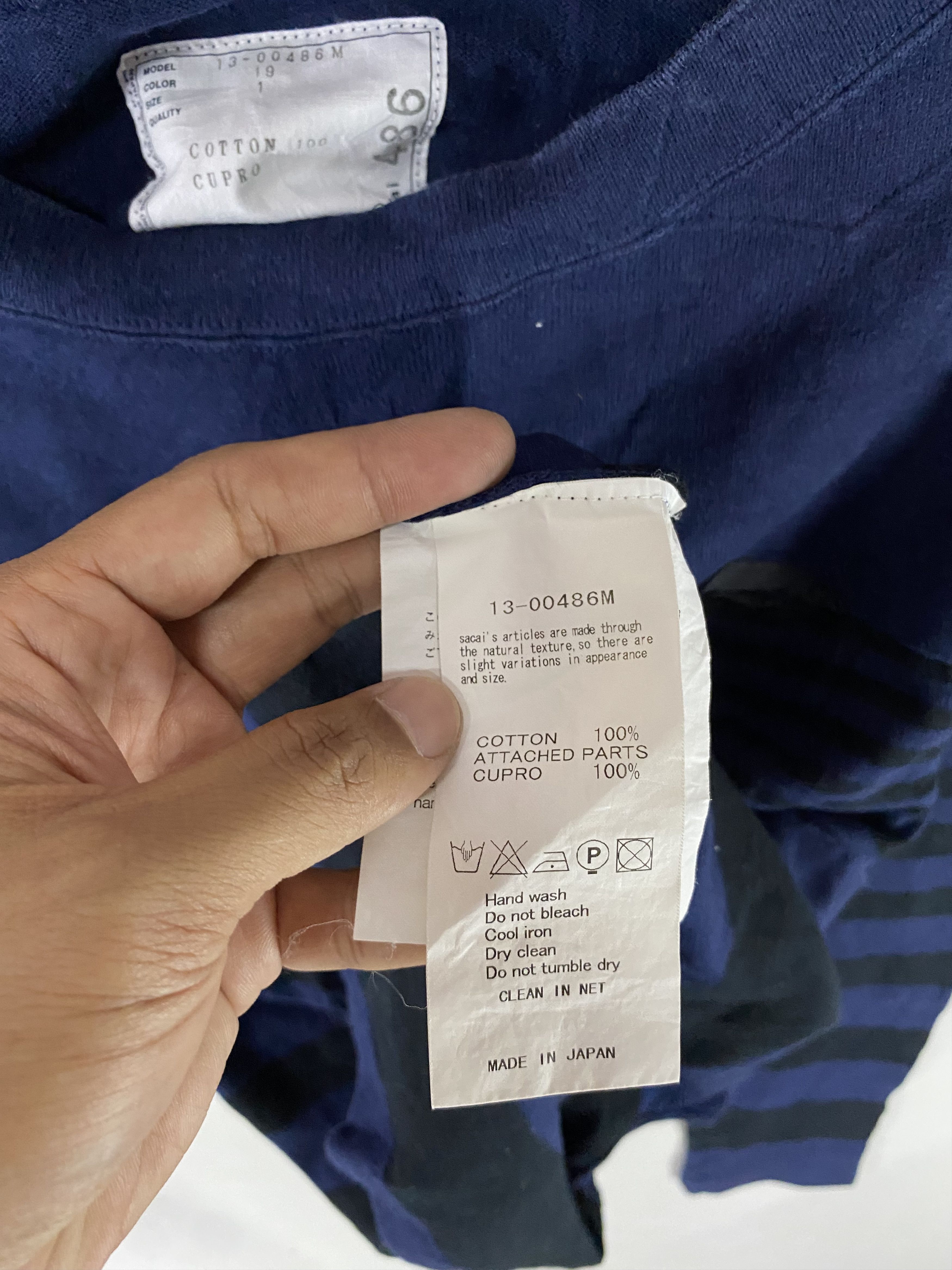 Designer × Japanese Brand × Sacai Sacai stripe pocket natural indigo longsleeve shirt Size US S / EU 44-46 / 1 - 9 Thumbnail