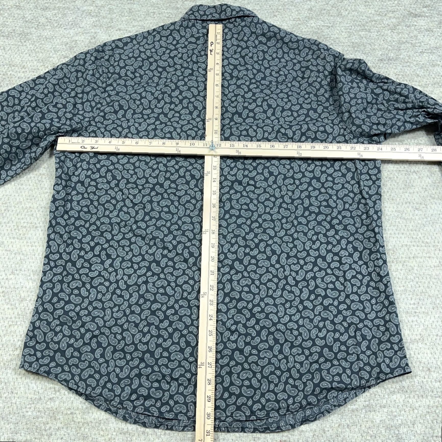Wrangler Wrangler Western Shirt Men XL Gray Paisley Pearl Snap Button Up Cowboy Wrancher Mens Size US XL / EU 56 / 4 - 7 Thumbnail