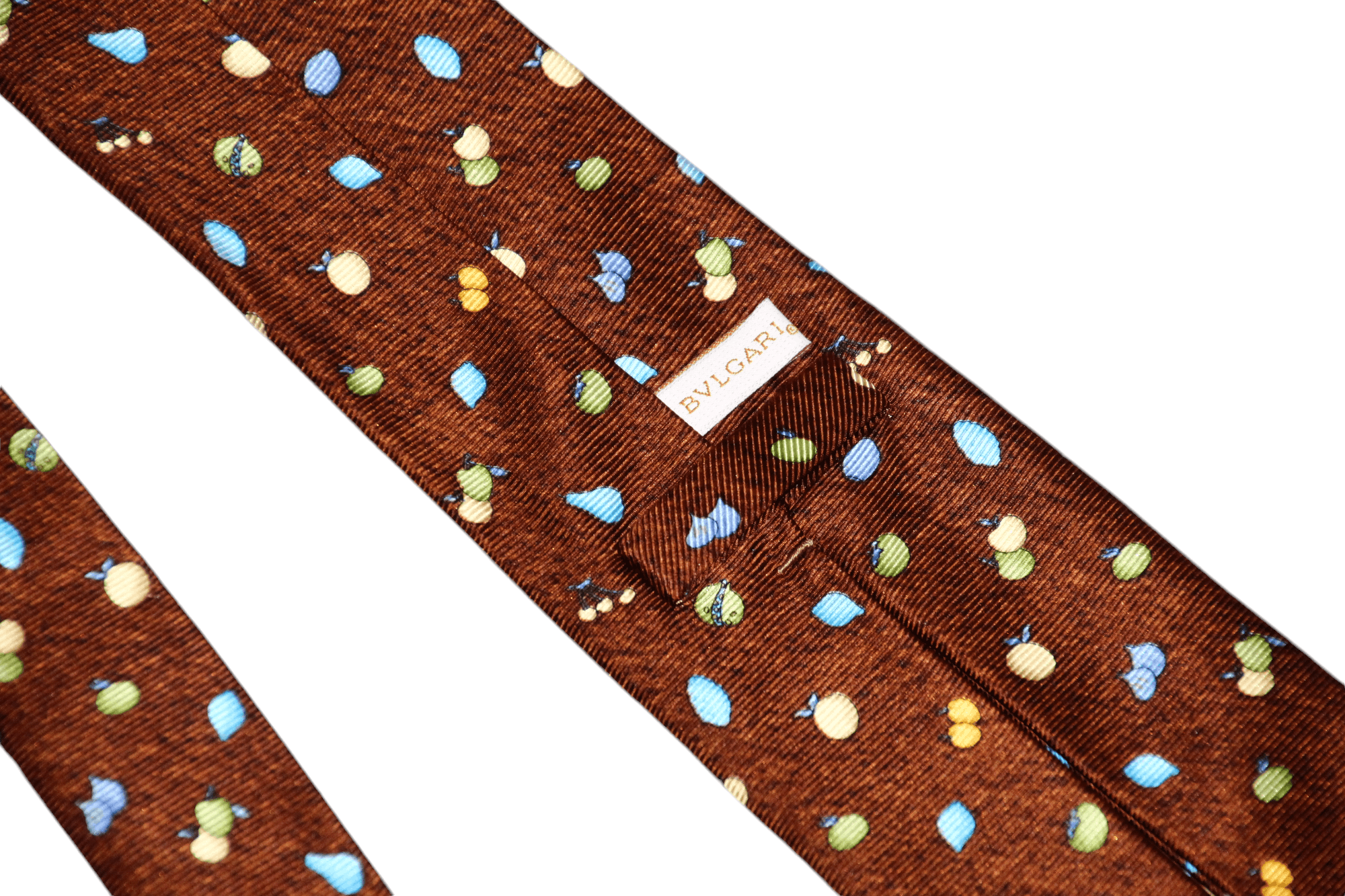 Bvlgari Bvlgari David Pizzigoni Hand Pattern Fruits Artwork Silk Tie Size ONE SIZE - 2 Thumbnail