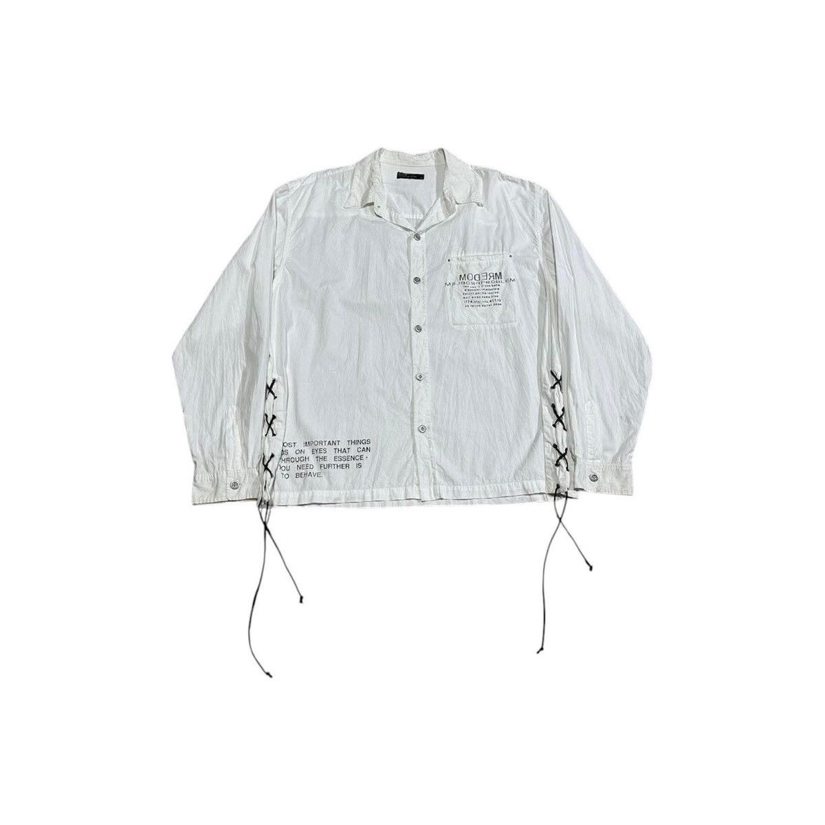 Hysteric Glamour × If Six Was Nine × Japanese Brand 🔥Sick Y2K Moderm Poem Bondage Laces Up Shirt Size US XXL / EU 58 / 5 - 1 Thumbnail