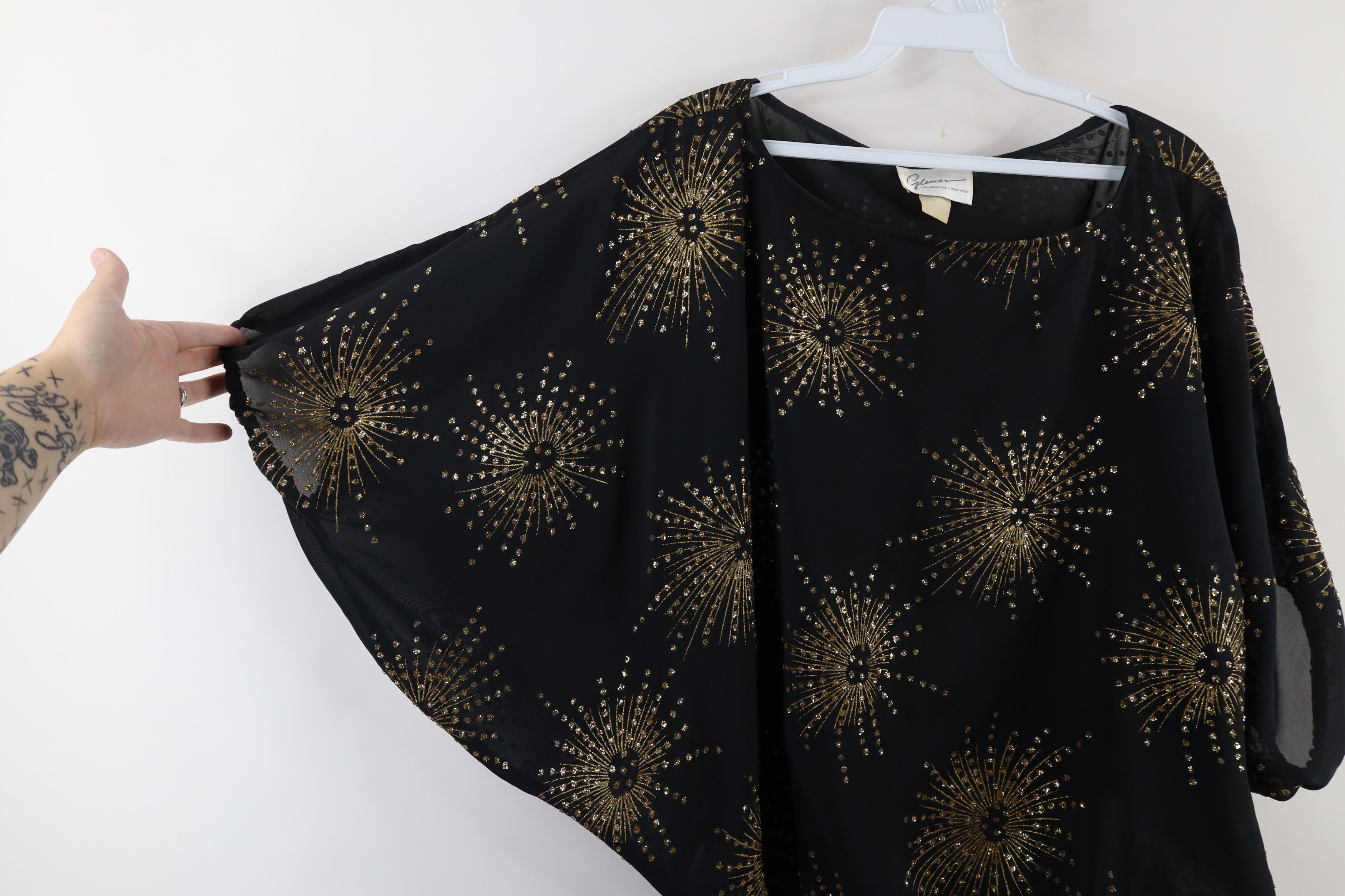 Vintage Vintage 90s Streetwear Sunburst Dolman Sleeve Cuff Hem Shirt Size XL / US 12-14 / IT 48-50 - 4 Thumbnail