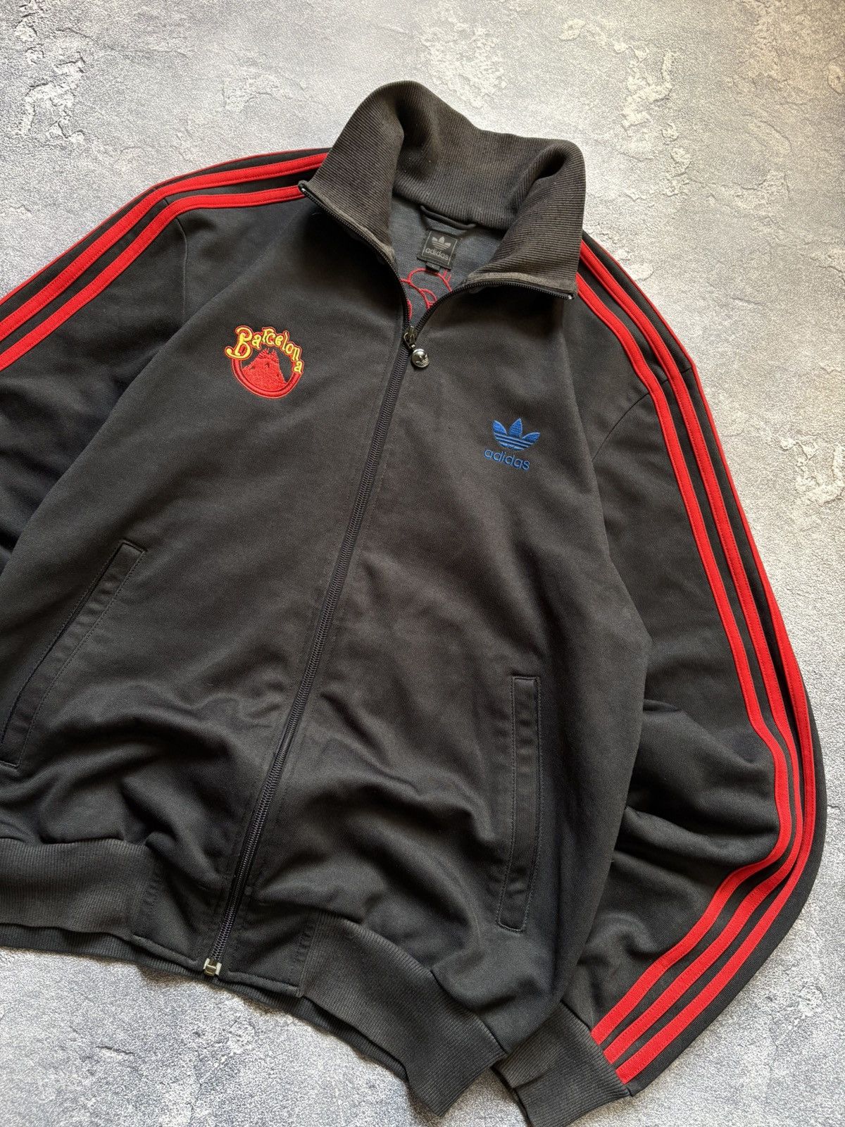 Adidas Vintage 00s Adidas OG Barcelona City Y2K Retro Track Jacket Size US L / EU 52-54 / 3 - 5 Thumbnail