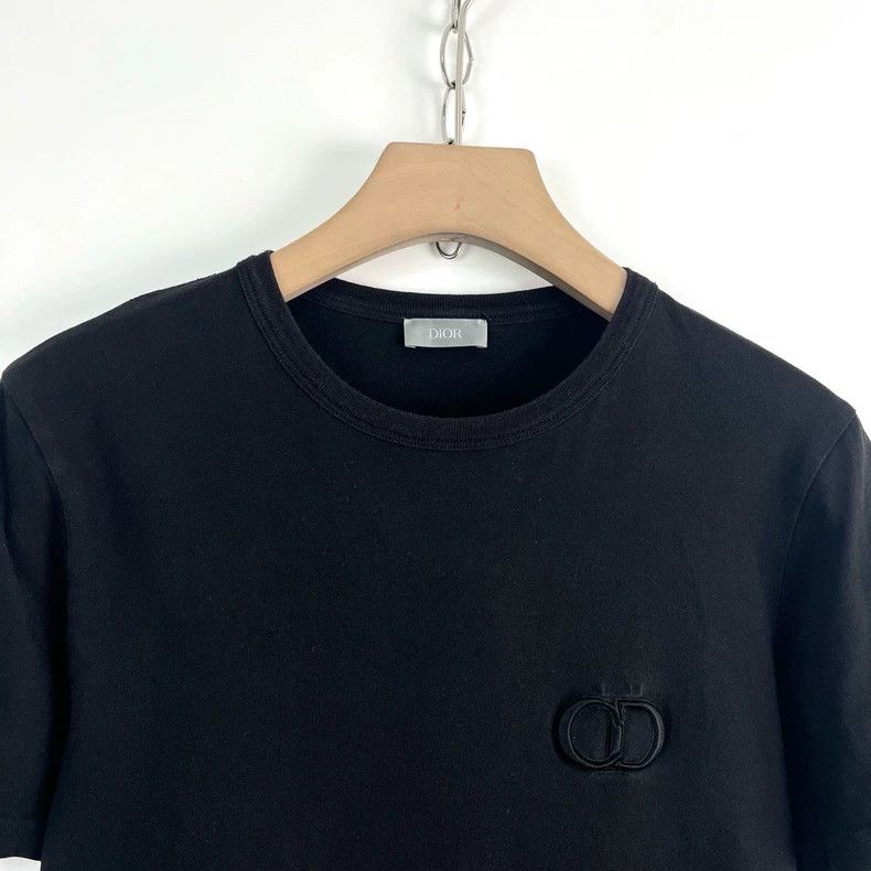 Dior Three-dimensional embroidery CD letter short sleeve o