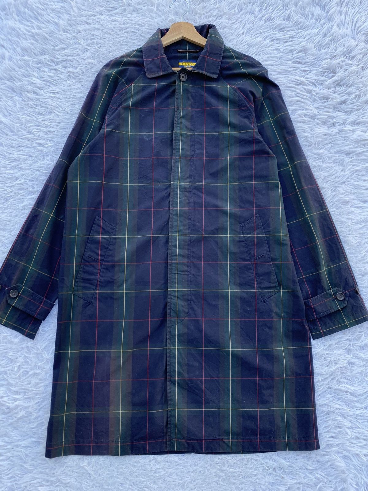Ralph Lauren Vintage Polo Ralph Lauren Plaid Waxed Twill Balmacaan Coat Size US M / EU 48-50 / 2 - 1 Thumbnail