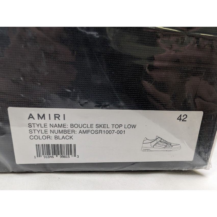 Amiri o1rshd1 Boucle Skelton Low-Top Sneakers in Black Size US 9 / EU 42 - 23 Thumbnail