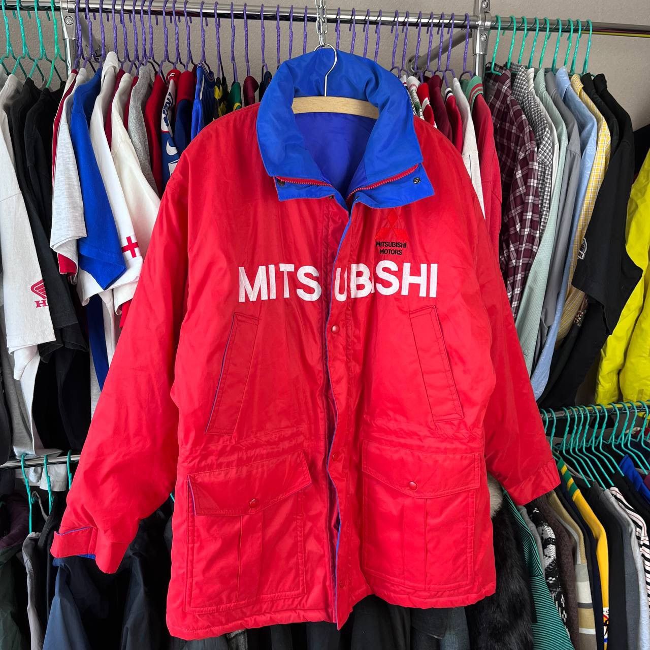 Japanese Brand × Vintage Vintage 90s Mitsubishi Motors Parka Coat Racing Jacket Size US L / EU 52-54 / 3 - 2 Thumbnail