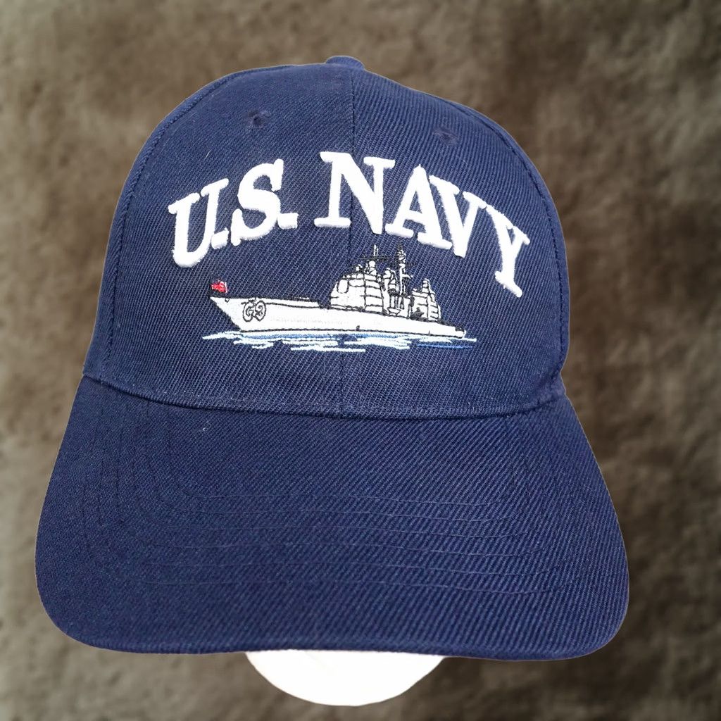 Vintage US NAVY Baseball HAT CAP ONE SIZE Navy BLUE ADJUSTABLE CURVE NWT Size ONE SIZE - 1 Thumbnail