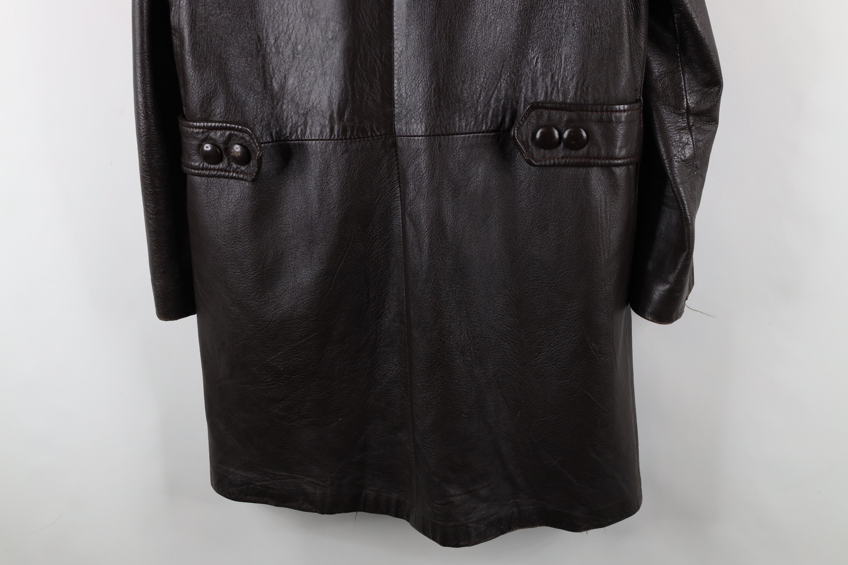 Vintage Vintage 60s 70s Streetwear Leather Double Breasted Jacket Size US L / EU 52-54 / 3 - 18 Thumbnail