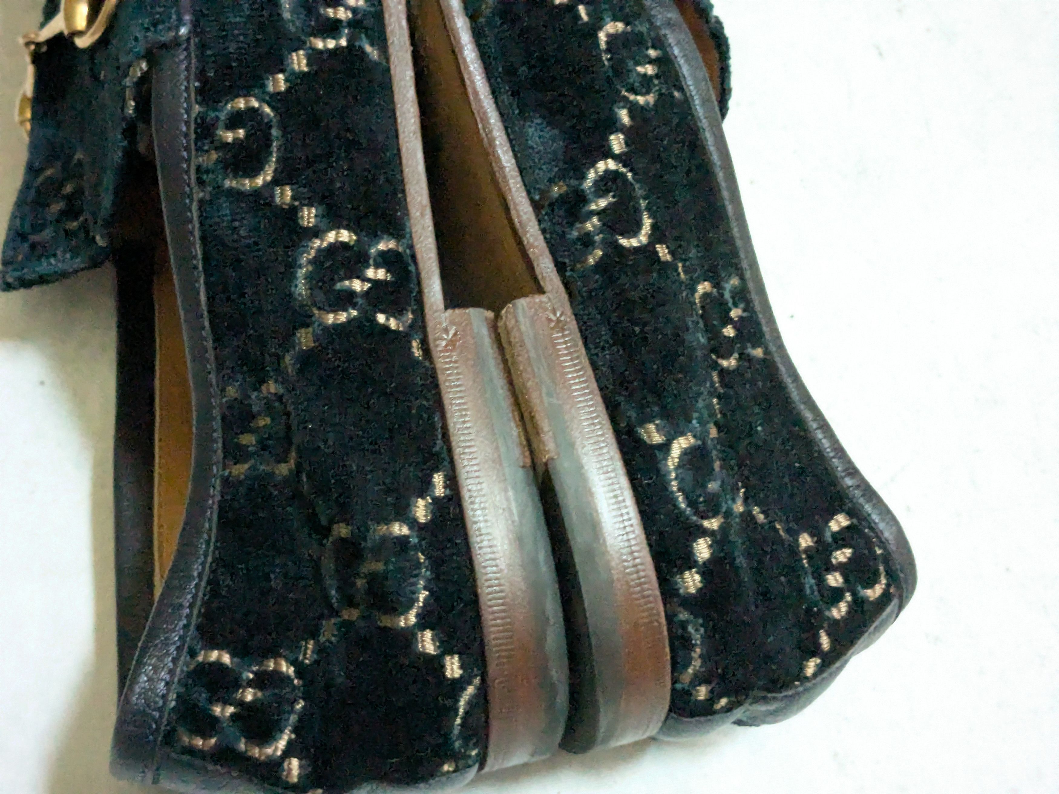 Gucci Gucci Horsebit Loafers Blue Velvet Monogram Logo 10.5 Size US 10.5 / EU 43-44 - 10 Thumbnail