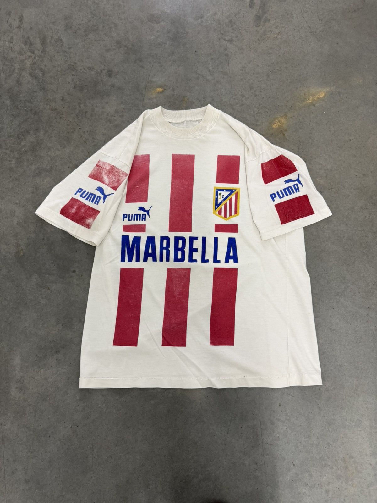 Puma Vintage 90s Atletico Madrid Puma T Shirt Spain La Liga White Size US M / EU 48-50 / 2 - 1 Thumbnail