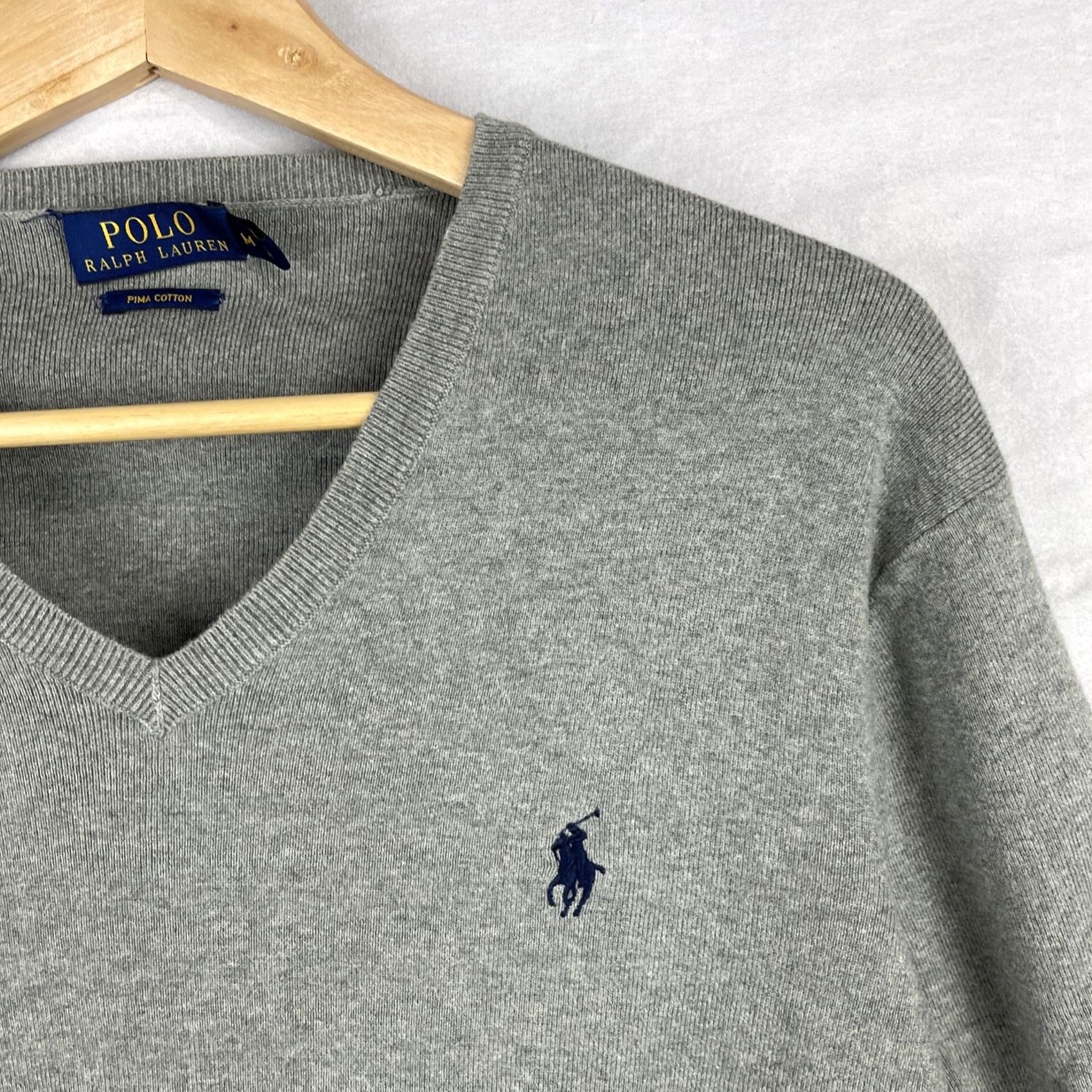 Polo Ralph Lauren Polo Ralph Lauren Sweater Mens M Gray Long Sleeve Pullover Knit Pima Cotton Brown? Size US M / EU 48-50 / 2 - 3 Thumbnail