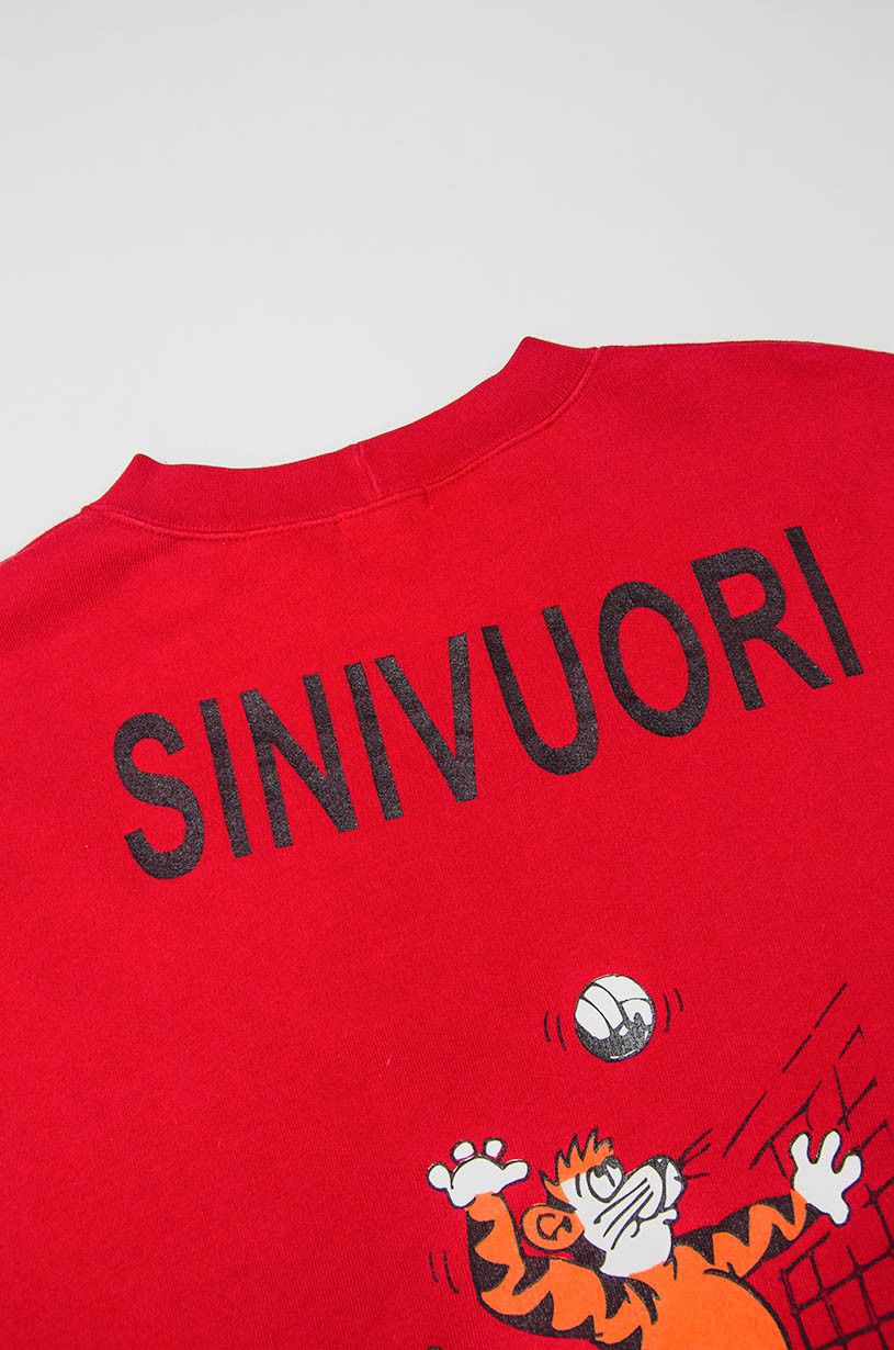 Benetton Benetton Red Volleyball Tiger Graphic Sweatshirt - Size L Size US L / EU 52-54 / 3 - 7 Thumbnail