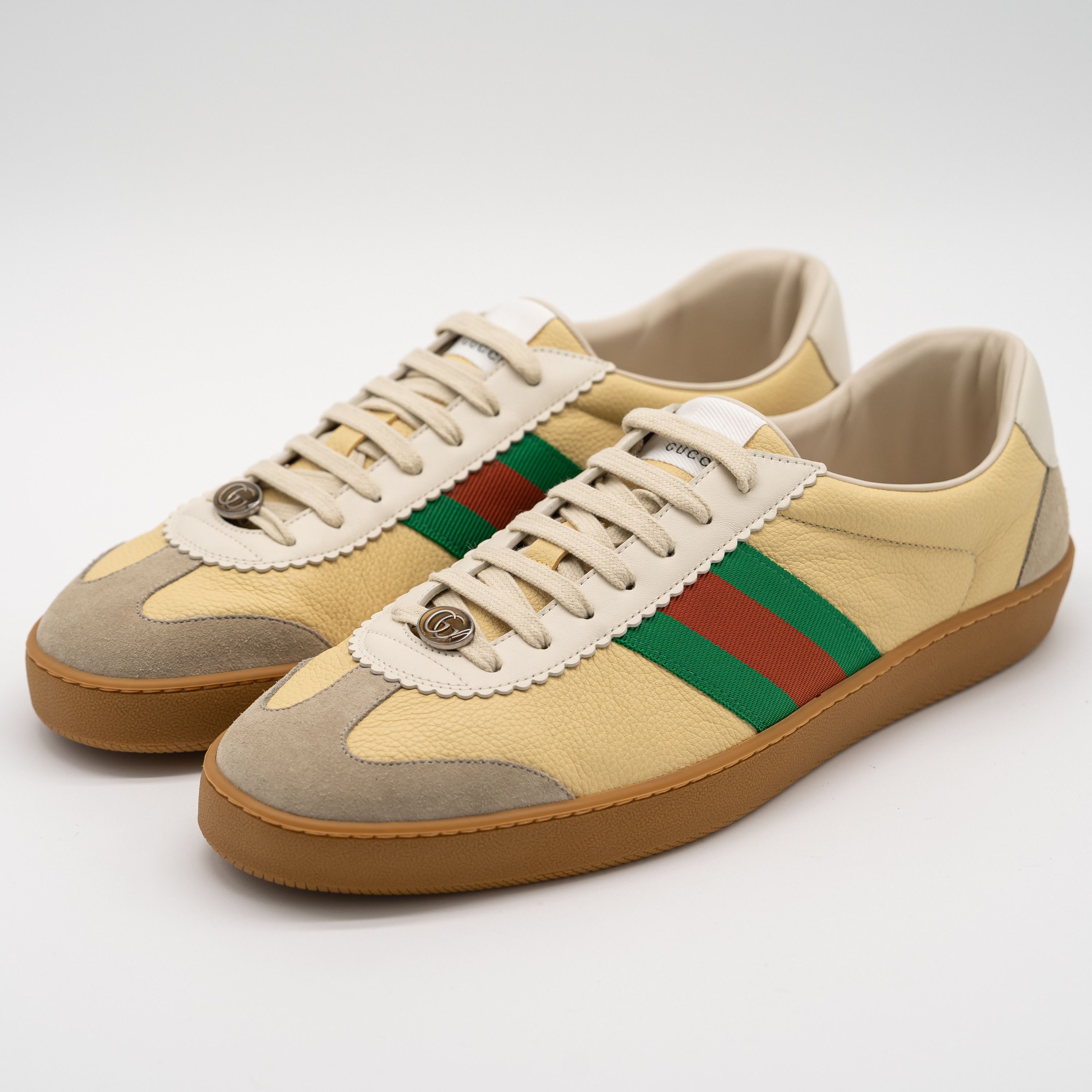 Gucci Gucci Web G74 GG Sneakers Bees Yellow Web Red Green Size US 14 / EU 47 - 1 Thumbnail