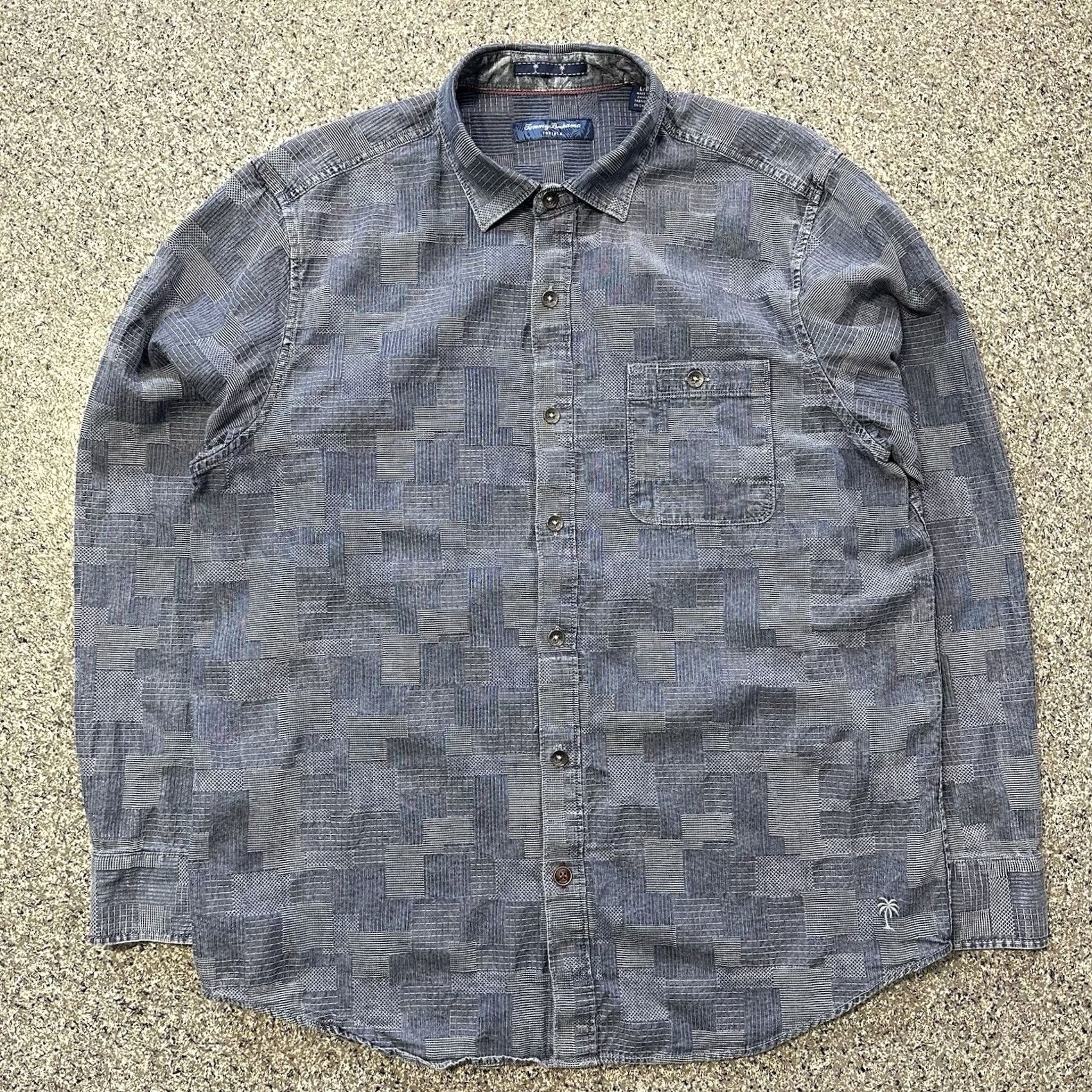 Tommy Bahama Tommy Bahama Shirt Mens L Paradise Patchwork Tortola Long Sleeve Button-Up Blue Size US L / EU 52-54 / 3 - 2 Thumbnail
