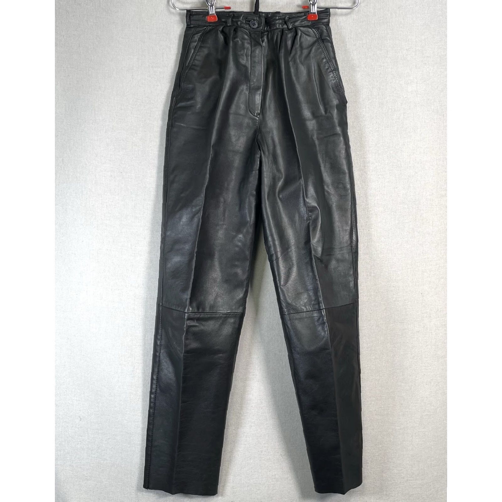 Vintage VINTAGE Leather Pants Womens 23x28 Black Germany Trousers Pleated 80s 90s Pants Women Leather Black 90s Germany Pleated Tapered 23x28 Mens Womens? Size 40" / US 18 - 2 Thumbnail