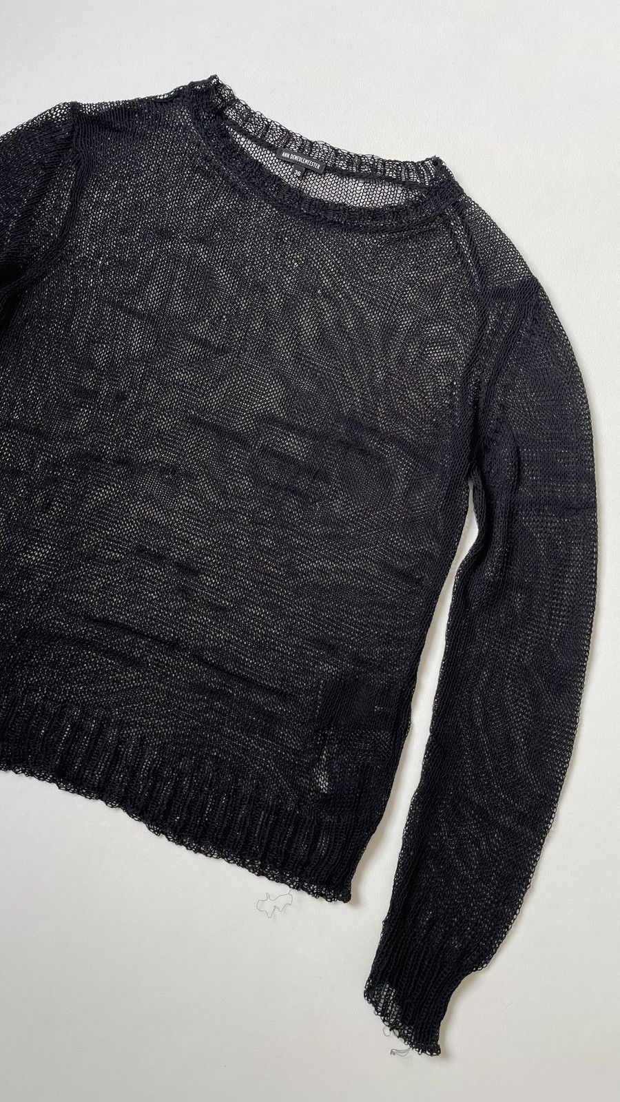 Ann Demeulemeester Black Cotton ‘Punk Distressed’ Cobweb Knit Size S / US 4 / IT 40 - 6 Thumbnail