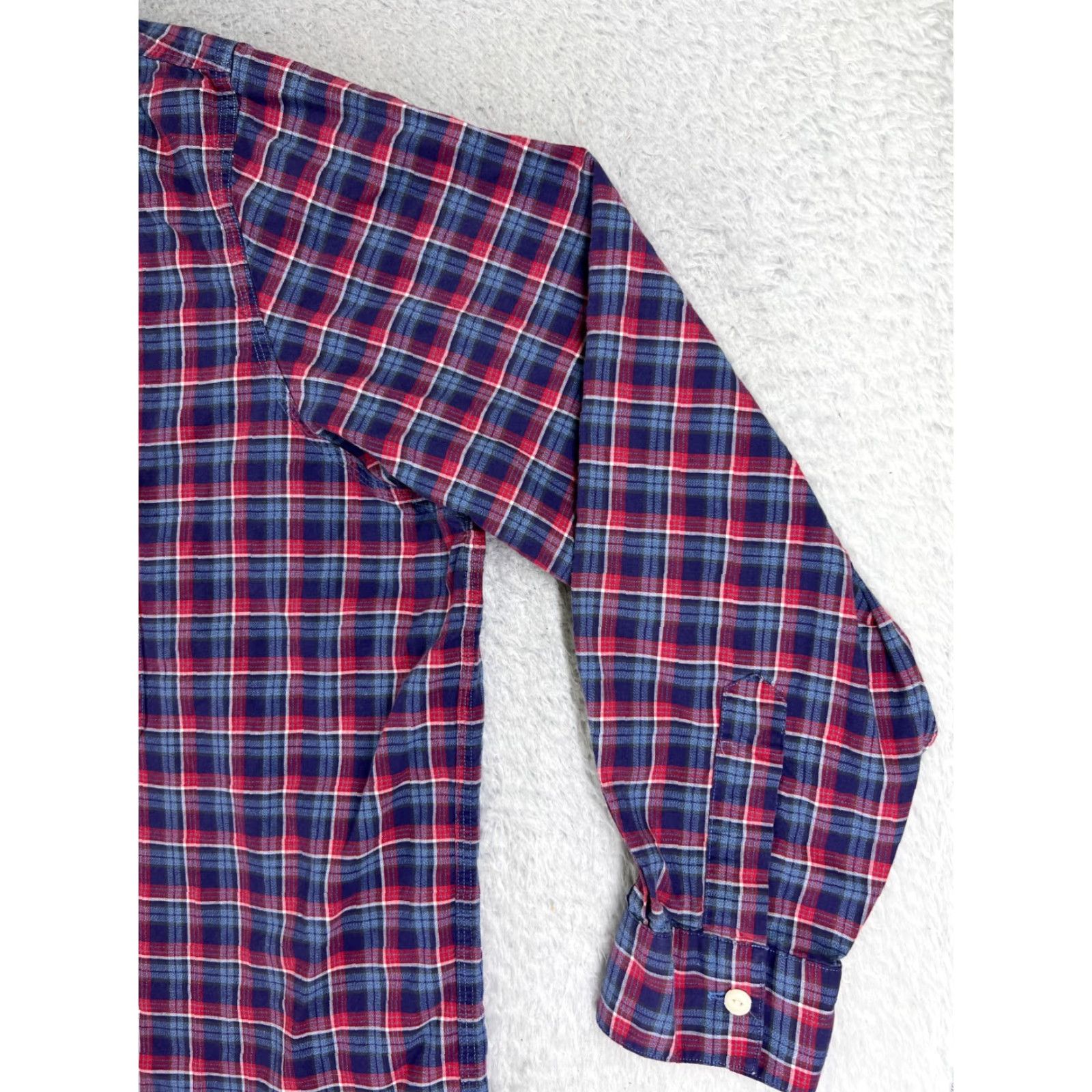 Ralph Lauren Ralph Lauren Shirt Mens 3XL Plaid Button-Up Navy Blue Red Pocket Casual Business Formal Travel Workwear Wrinkle-Resistant Easy Care Pockets Mens Size US XXL / EU 58 / 5 - 2 Thumbnail