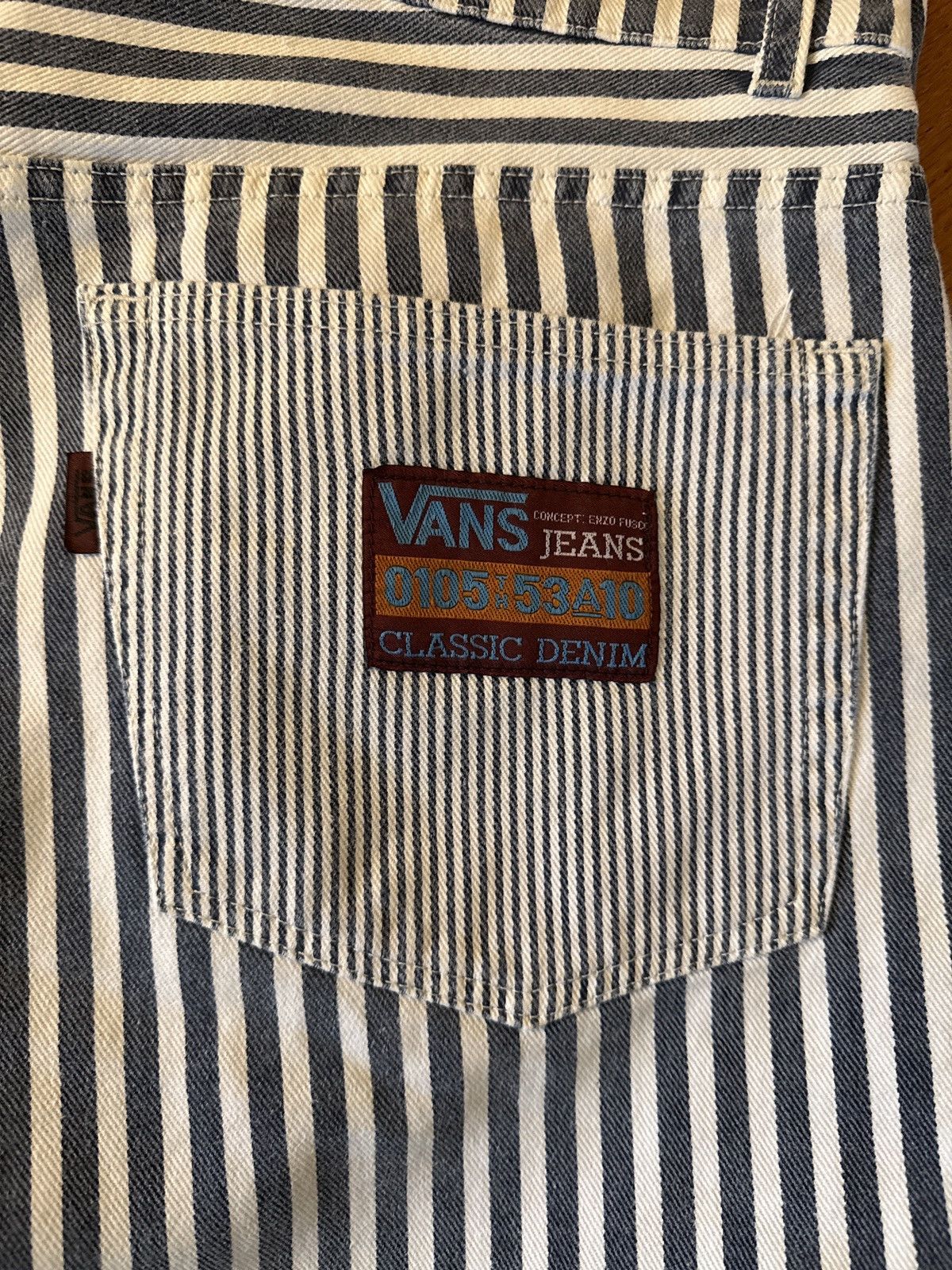 Vans Vintage 90s Vans Striped Denim Size US 38 / EU 54 - 2 Thumbnail