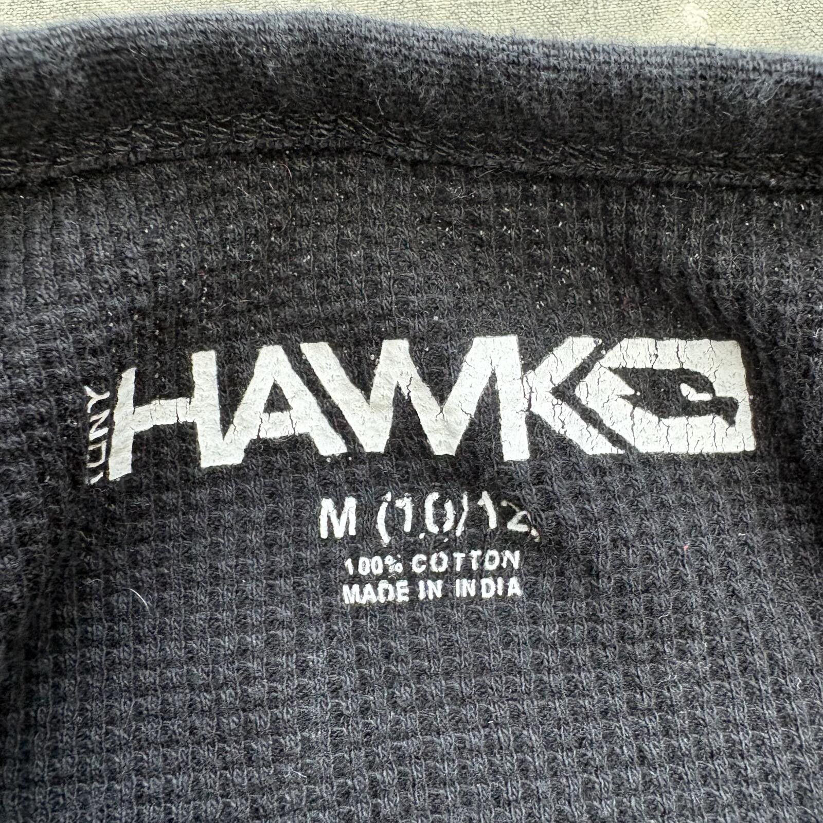 Tony Hawk Vintage Y2K Tony Hawk Black Grunge Thermal Waffle Knit Shirt Size M / US 6-8 / IT 42-44 - 2 Thumbnail