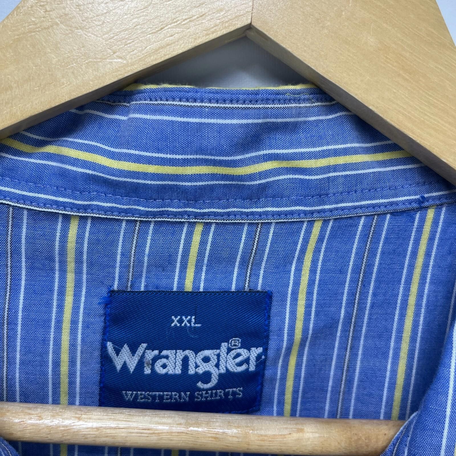Wrangler Vintage 90s Wrangler Striped Pearl Snap Button Shirt 2XL Size US XXL / EU 58 / 5 - 5 Thumbnail