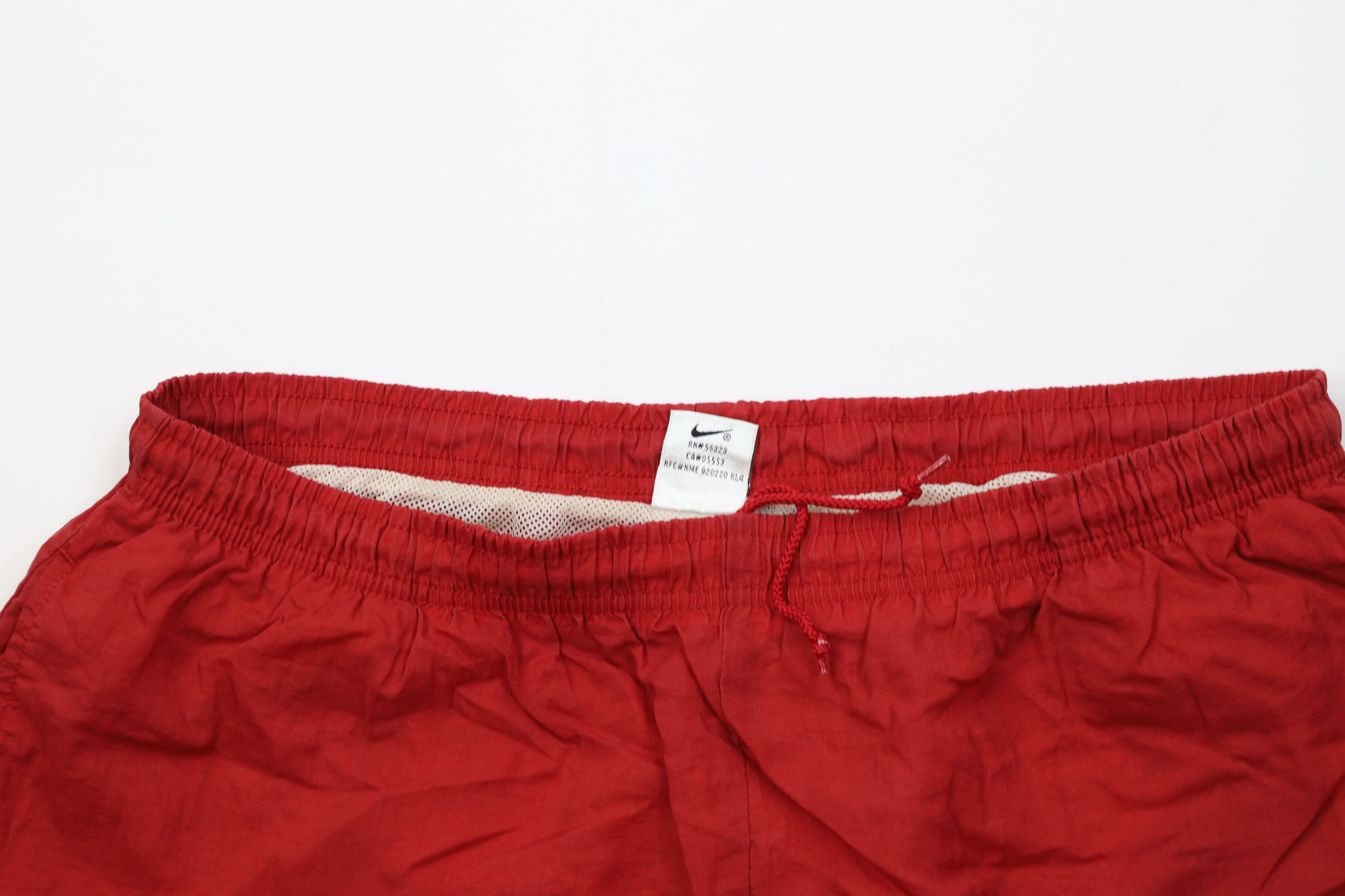 Nike Vintage 90s Nike Scott Big Swoosh Lined Shorts Baggies Red Size US 34 / EU 50 - 2 Thumbnail