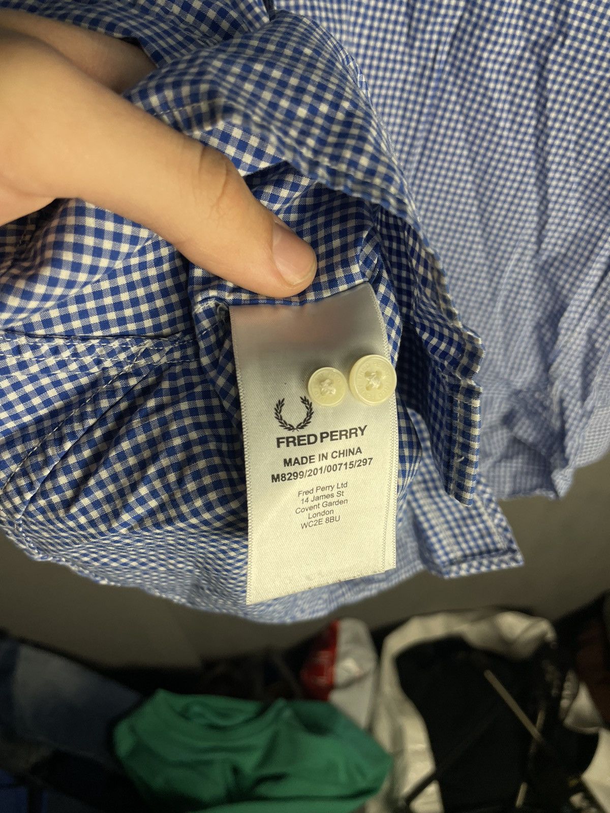 Fred Perry Fred Perry Check Blue Long Sleeve Shirt Cotton Size US M / EU 48-50 / 2 - 7 Thumbnail