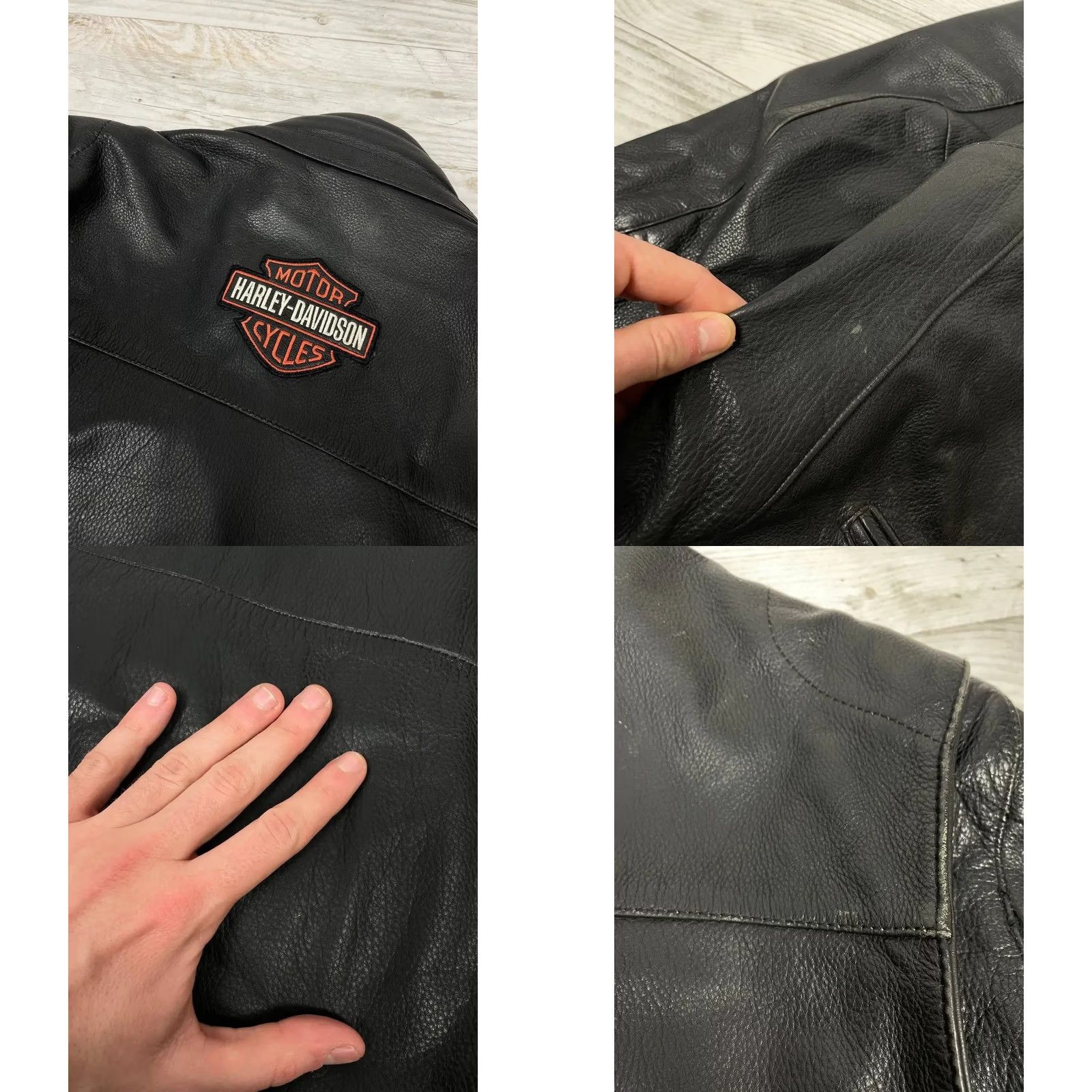 Harley Davidson VINTAGE Harley-Davidson Jacket Harley-Davidson Motorcycle Leather Jacket Biker 2XL Black Mens 90s Vintage Jacket Size US XXL / EU 58 / 5 - 8 Thumbnail