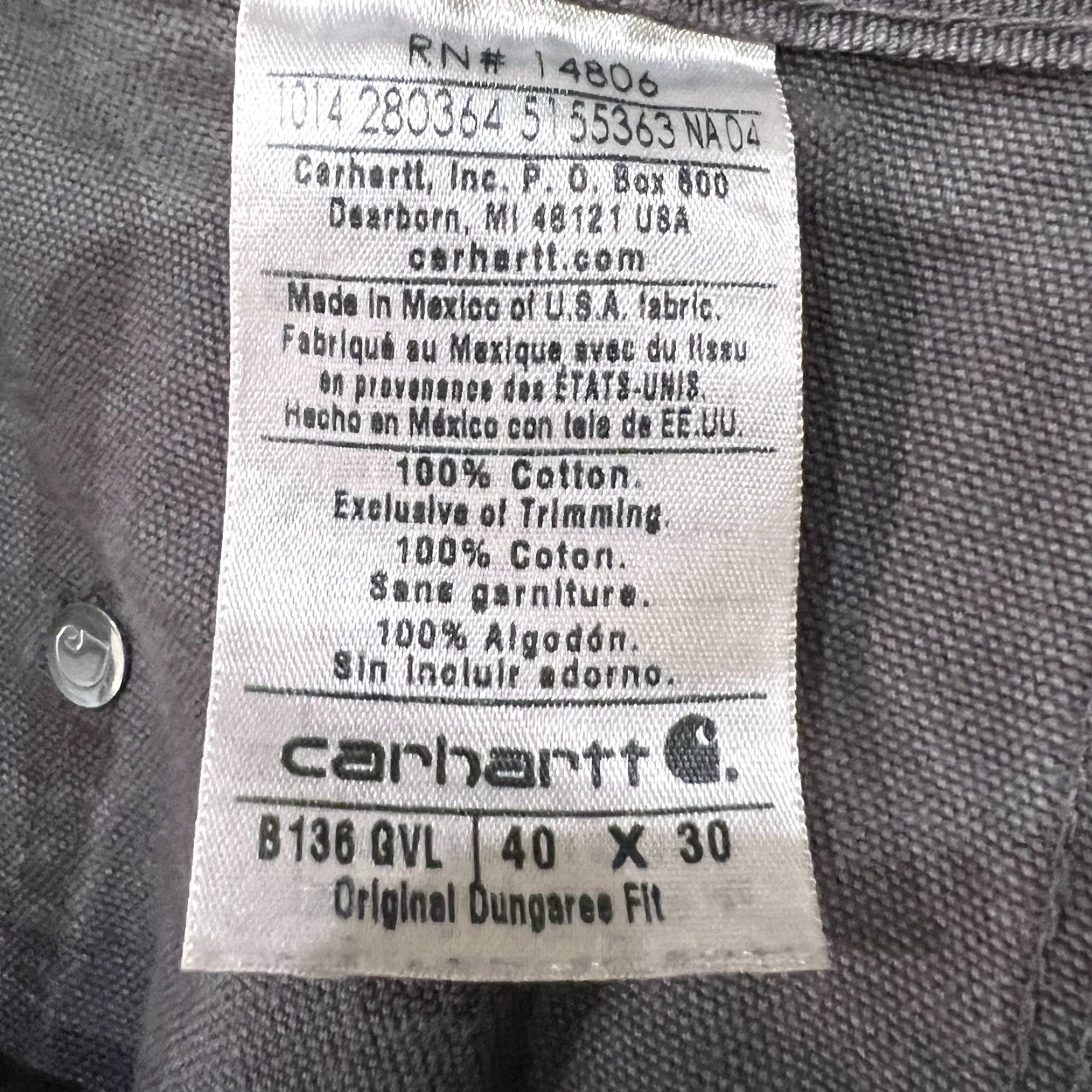 Carhartt VINTAGE Carhartt Pants Carpenter 5-Pocket Denim Workwear Gray 40x30 Men's Regular 40 Inseam Double Knee USA 90s Grunge Carhartt B136 GVL Size US 40 / EU 56 - 3 Thumbnail