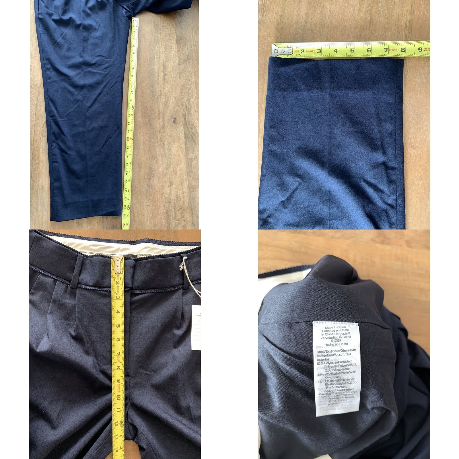 J.Crew VINTAGE NWT J Crew Cropped Dress Pants Womens 6 Blue Wool Blend Office Career City Preppy Size 28" / US 6 / IT 42 - 8 Thumbnail