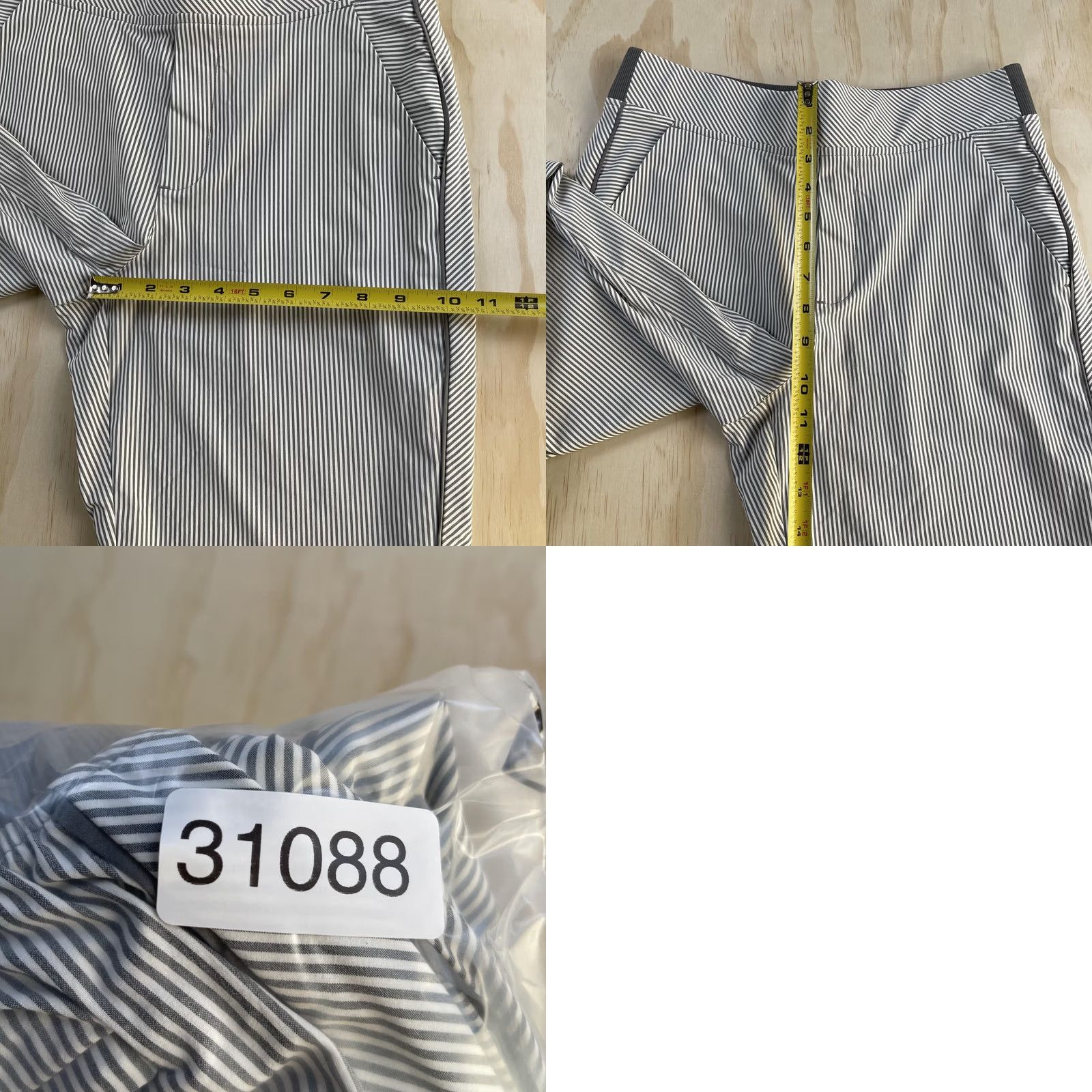 Athleta Athleta Brooklyn Textured Ankle Pants Womens 8 Gray Stripe Pull On Stretch Pants Size 30" / US 8 / IT 44 - 9 Thumbnail