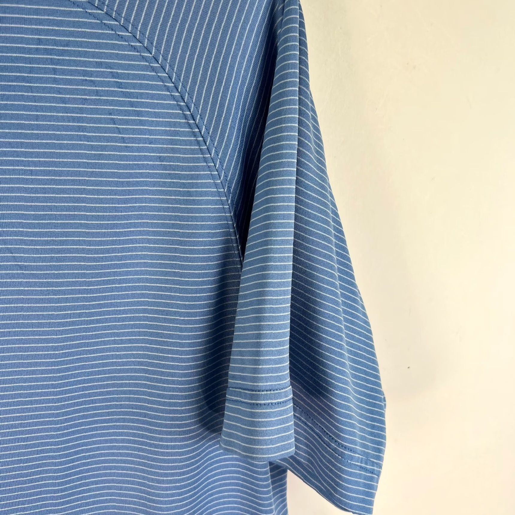 Tasso Elba Tasso Elba Polo Shirt Mens L Striped Blue Golf Performance Short Sleeve Regular Fit Shirt Size US L / EU 52-54 / 3 - 3 Thumbnail
