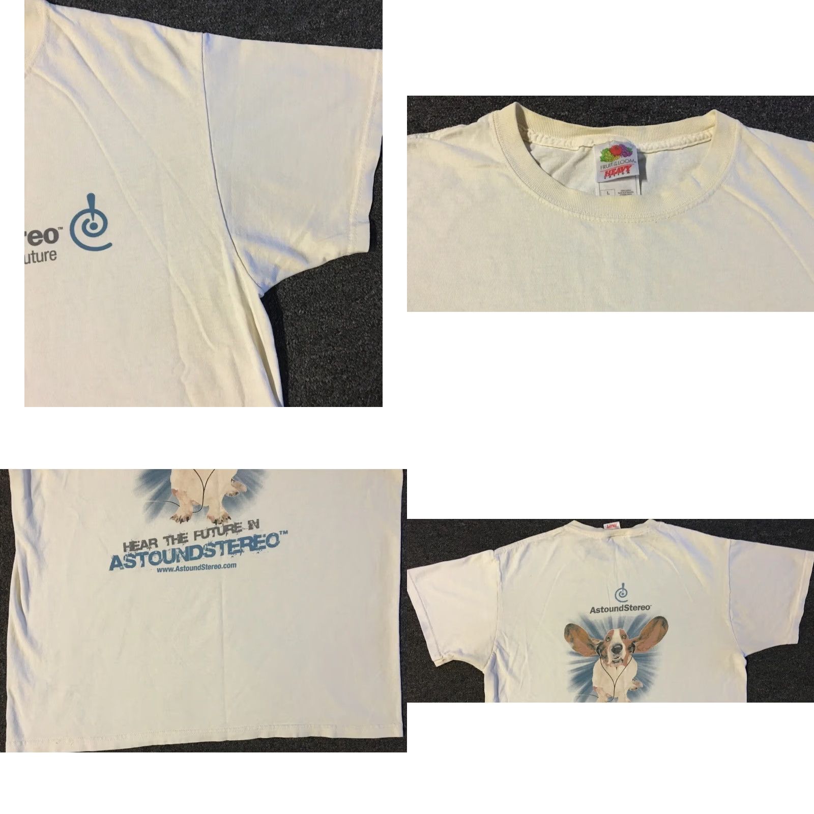 Vintage Vtg Astound Stereo Hear The Future Faded Distress Shirt M White 90s Grunge Promo T-Shirt Mens Size M Size US M / EU 48-50 / 2 - 8 Thumbnail