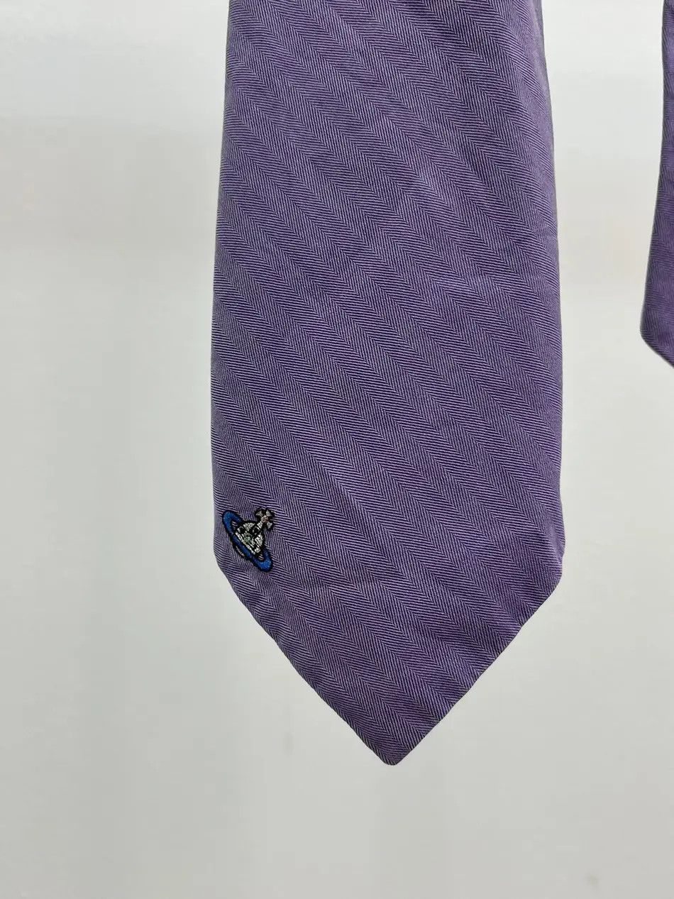 Vivienne Westwood Vivienne Westwood Orb Logo Embroidered Cotton Tie Size ONE SIZE - 2 Thumbnail